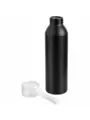 Термокружка Бутылка для воды VIKING BLACK 650мл. Черная с белой крышкой  6142-07