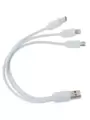 Внешний аккумулятор Кабель USB 3 в 1 (Micro, Type-C, Lightning) Белый  6011-07