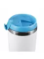 Термокружка KOMO WHITE 420мл. Белая с голубой крышкой  6062-12