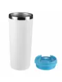 Термокружка KOMO WHITE 420мл. Белая с голубой крышкой  6062-12