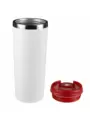 Термокружка KOMO WHITE 420мл. Белая с красной крышкой  6062-03