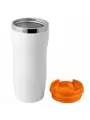 Термокружка SLIM WHITE 350мл. Белая с оранжевой крышкой  6032-05