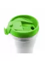 Термокружка SLIM WHITE 350мл. Белая с салатовой крышкой  6032-15