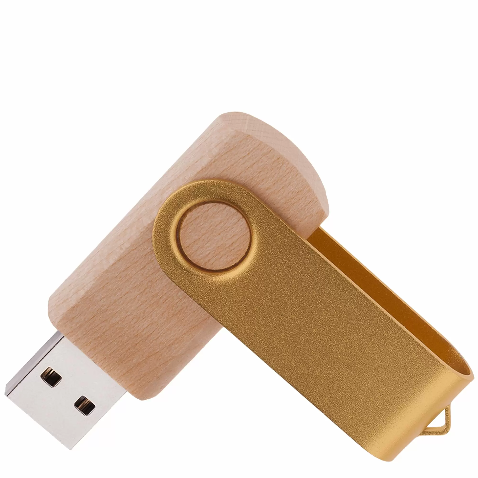 Флешка TWIST WOOD COLOR Светлое дерево с золотистым  4014-31-17