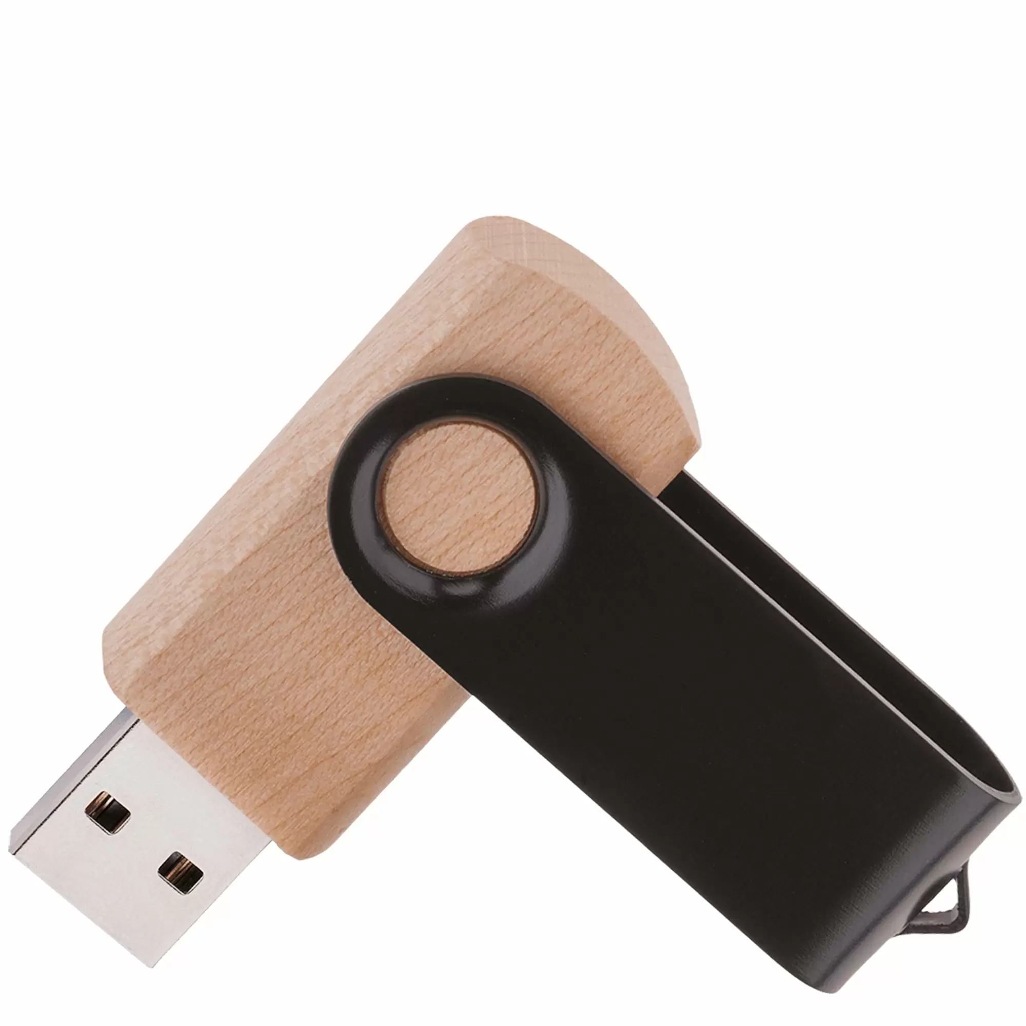 Флешка TWIST WOOD COLOR Светлое дерево с черным  4014-31-08