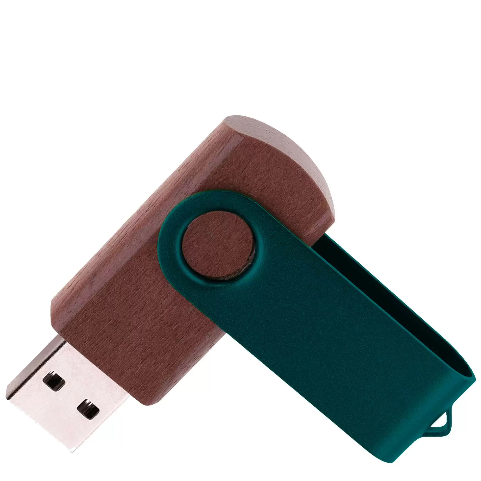 Флешка TWIST WOOD COLOR Темное дерево с зеленым 4014-32-02