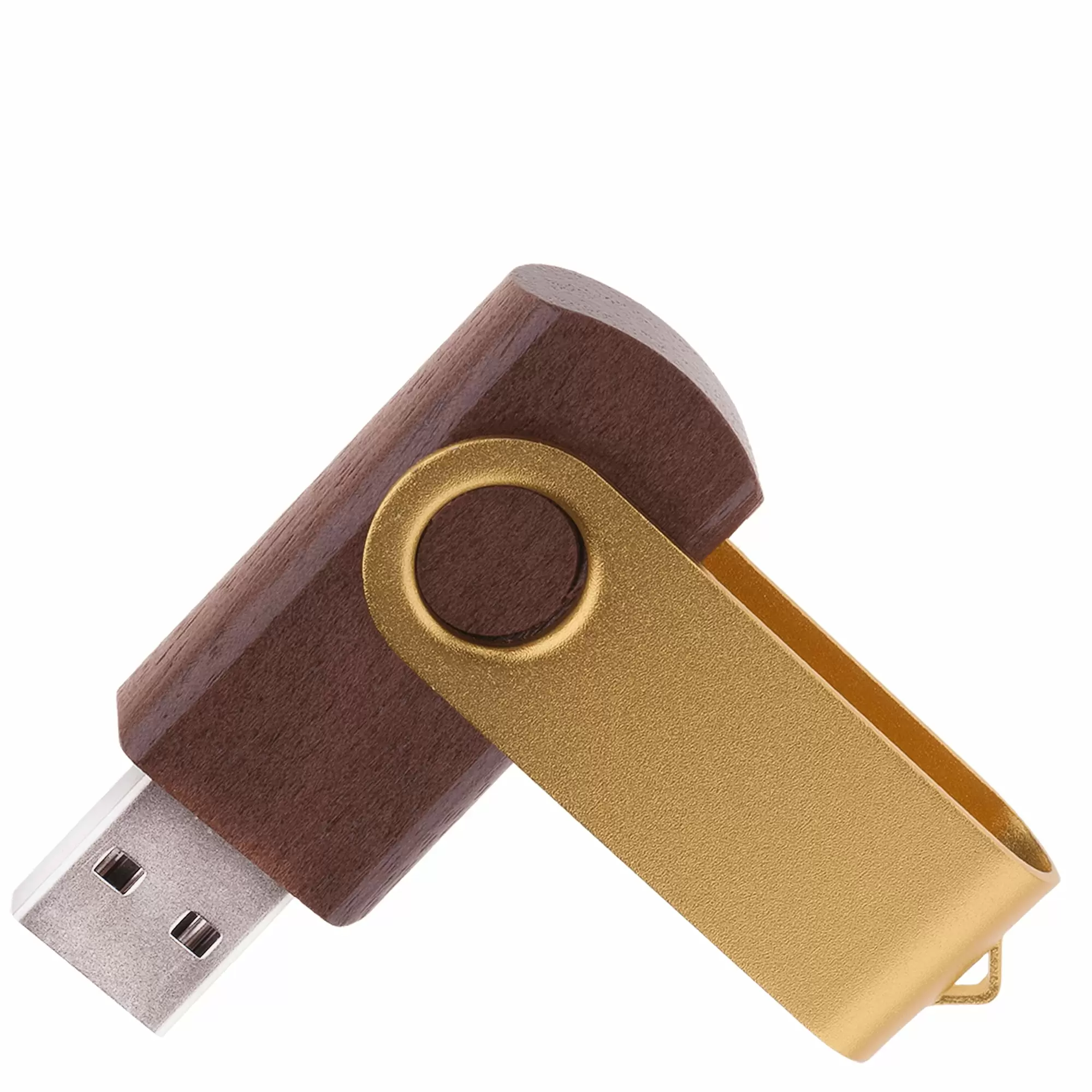 Флешка TWIST WOOD COLOR Темное дерево с золотистым  4014-32-17