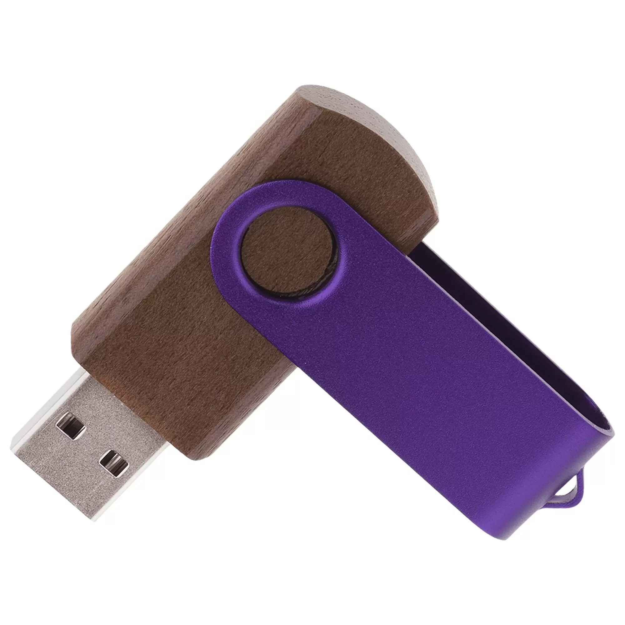 Флешка TWIST WOOD COLOR Темное дерево с фиолетовым  4014-32-11