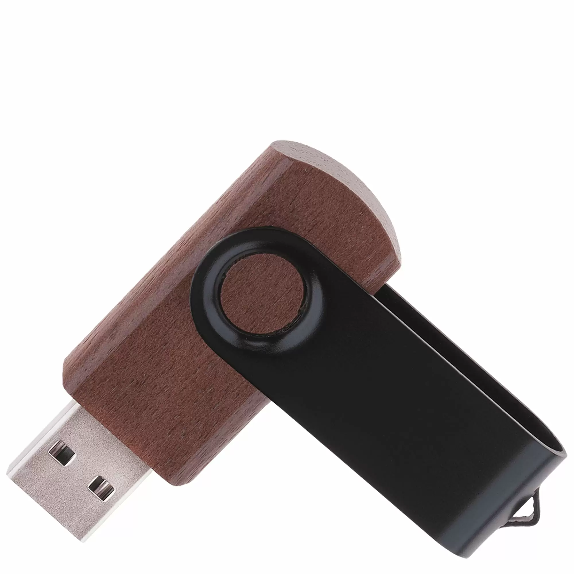Флешка TWIST WOOD COLOR Темное дерево с черным  4014-32-08