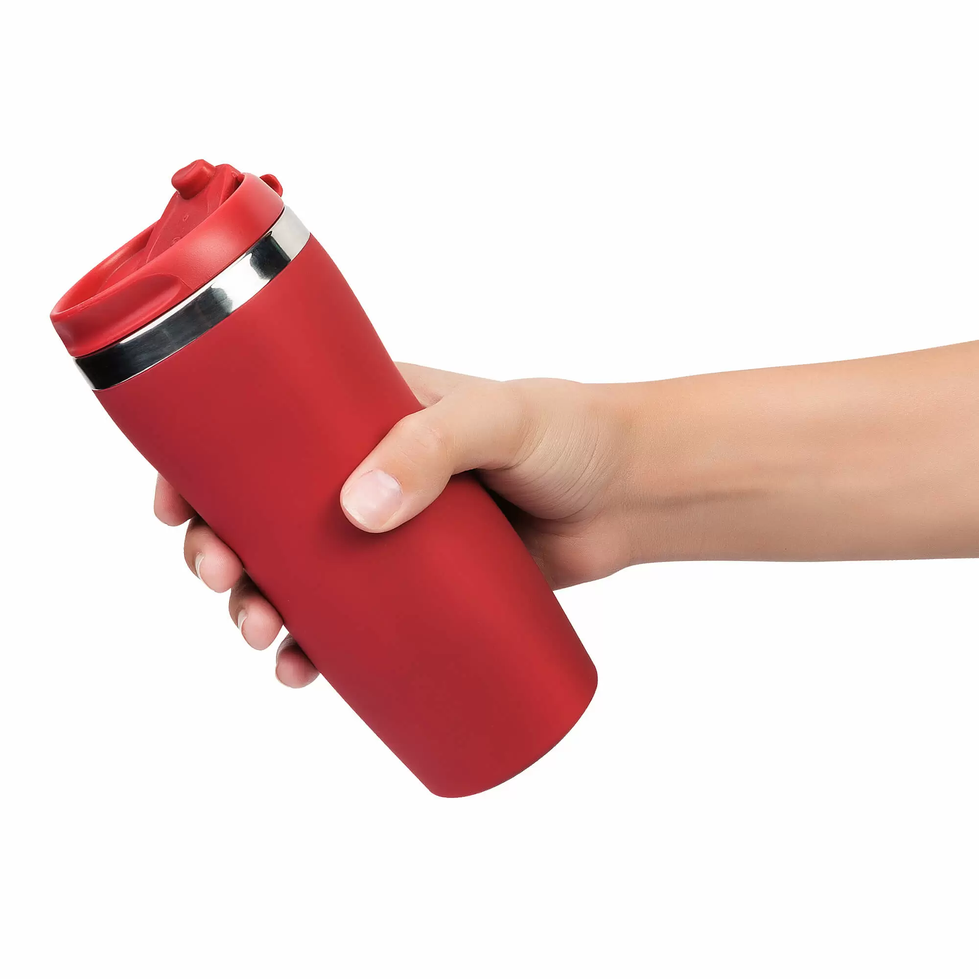 Термокружка SLIM SOFT COLOR 350мл. Красная с красной крышкой 6030-03