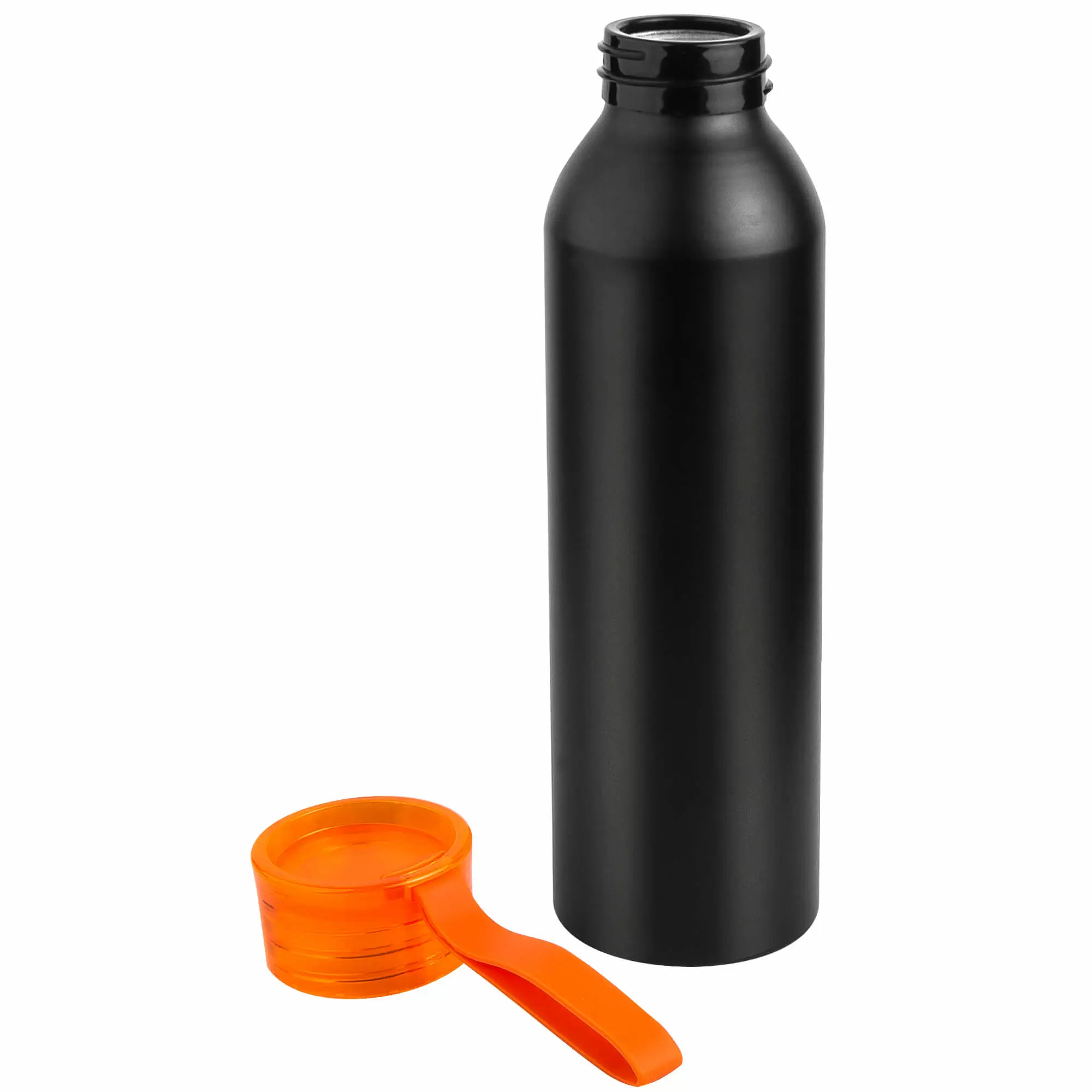 Термокружка Бутылка для воды VIKING BLACK 650мл. Черная с оранжевой крышкой  6142-05