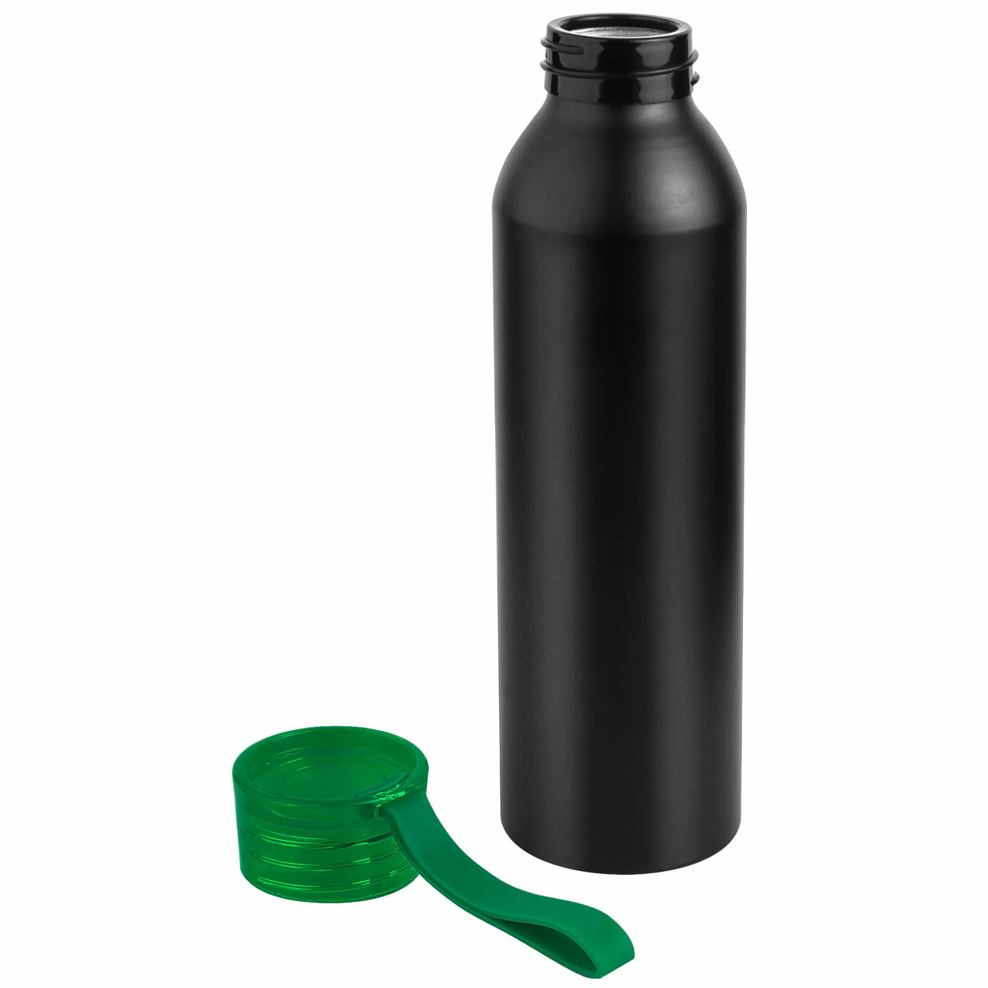 Термокружка Бутылка для воды VIKING BLACK 650мл. Черная с зеленой крышкой  6142-02