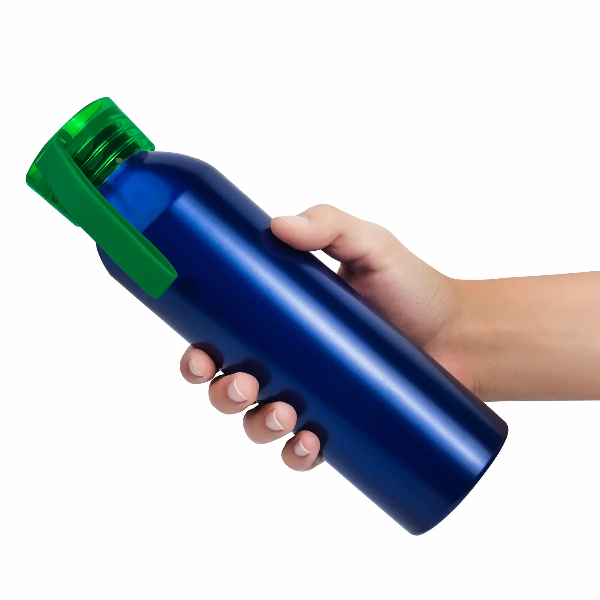 Термокружка Бутылка для воды VIKING BLUE 650мл. Синяя с зеленой крышкой  6140-02