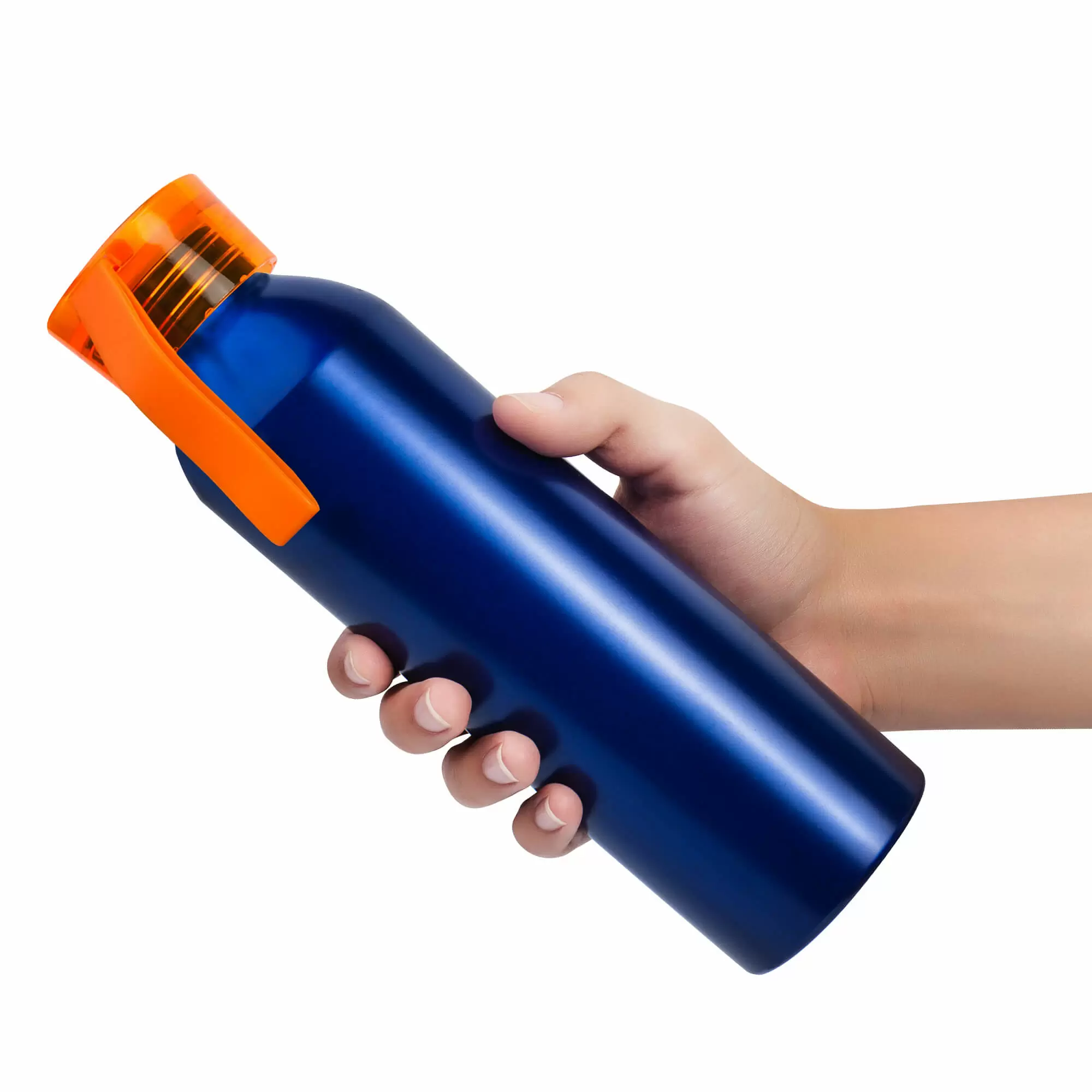 Термокружка Бутылка для воды VIKING BLUE 650мл. Синяя с оранжевой крышкой 6140-05