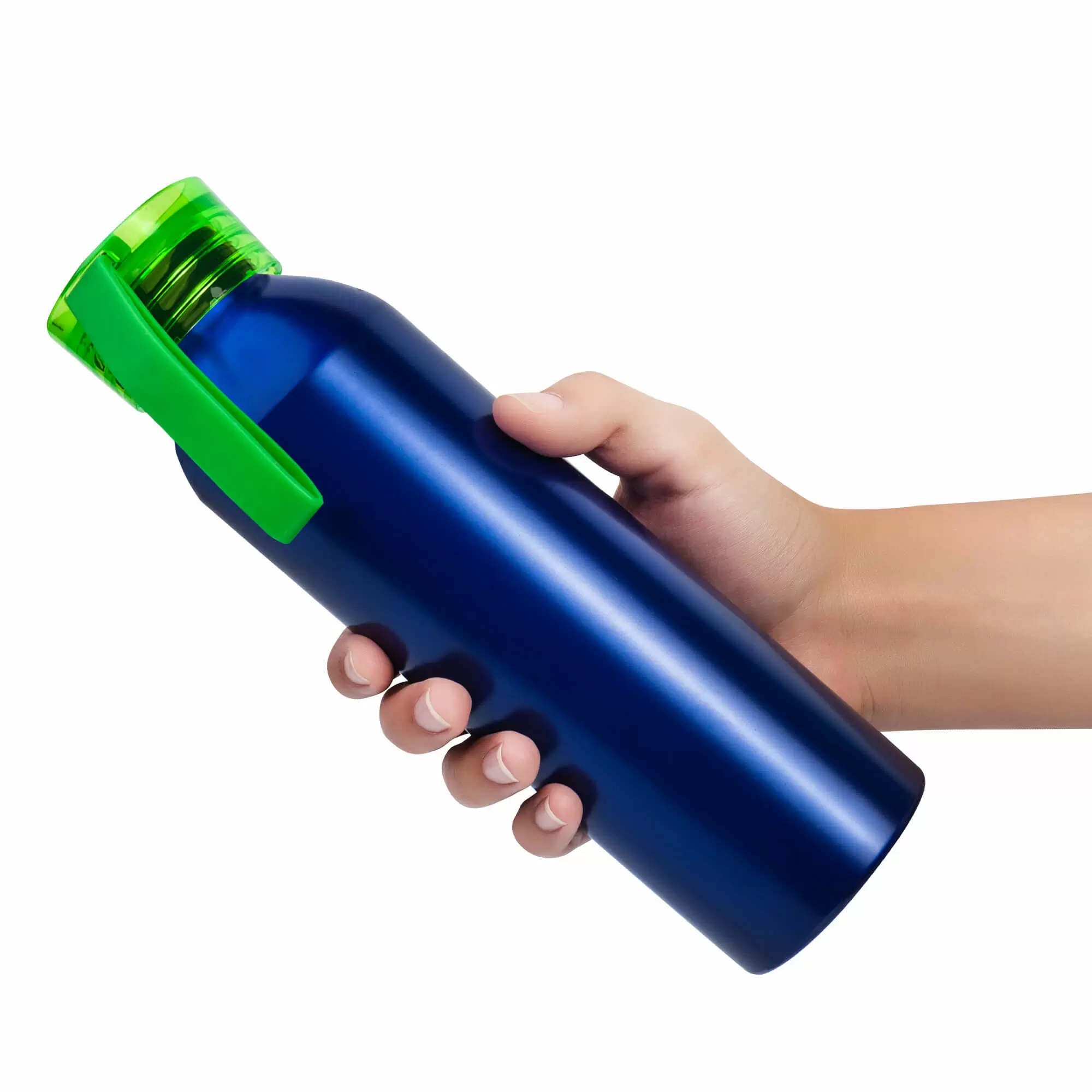 Термокружка Бутылка для воды VIKING BLUE 650мл. Синяя с салатовой крышкой 6140-15