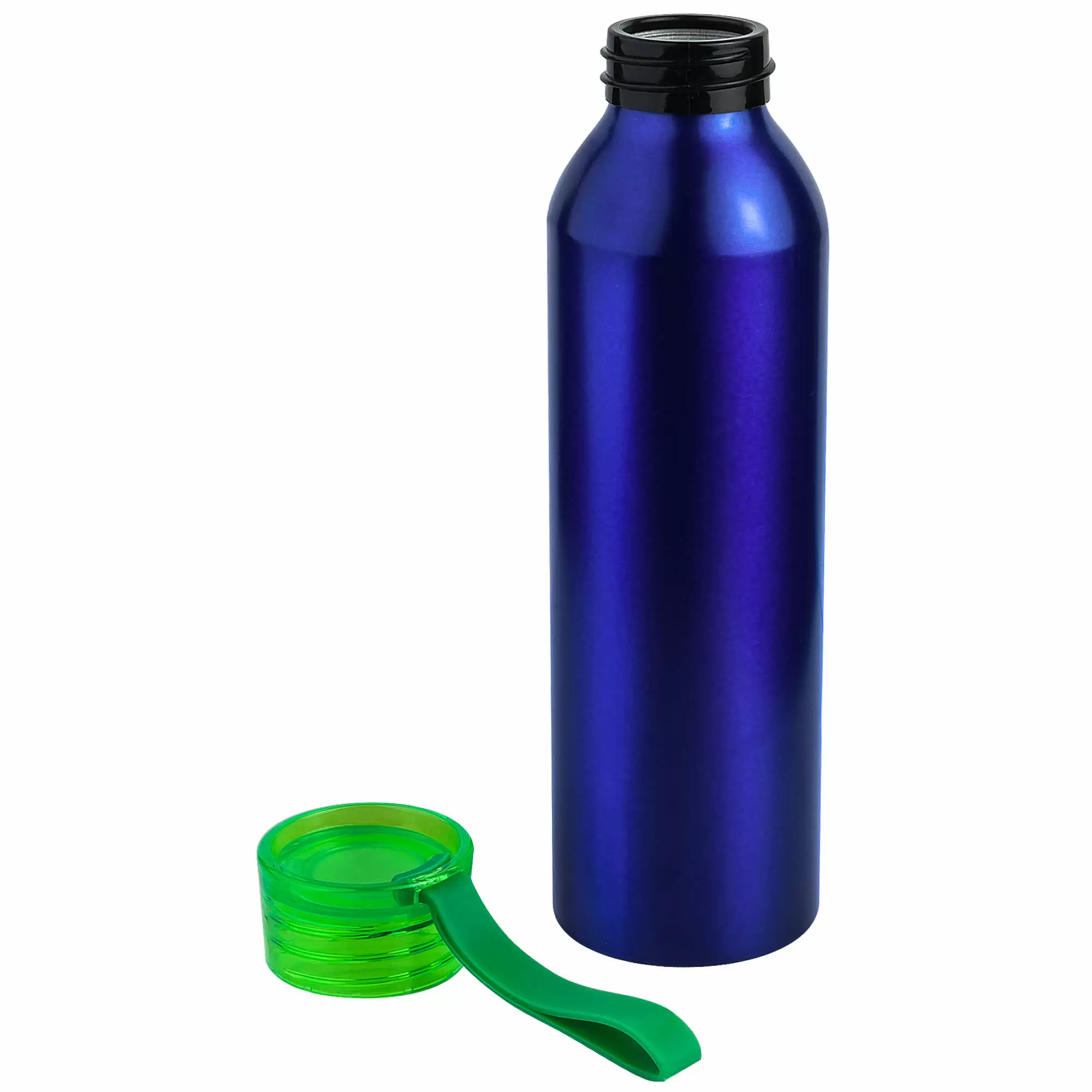 Термокружка Бутылка для воды VIKING BLUE 650мл. Синяя с салатовой крышкой 6140-15