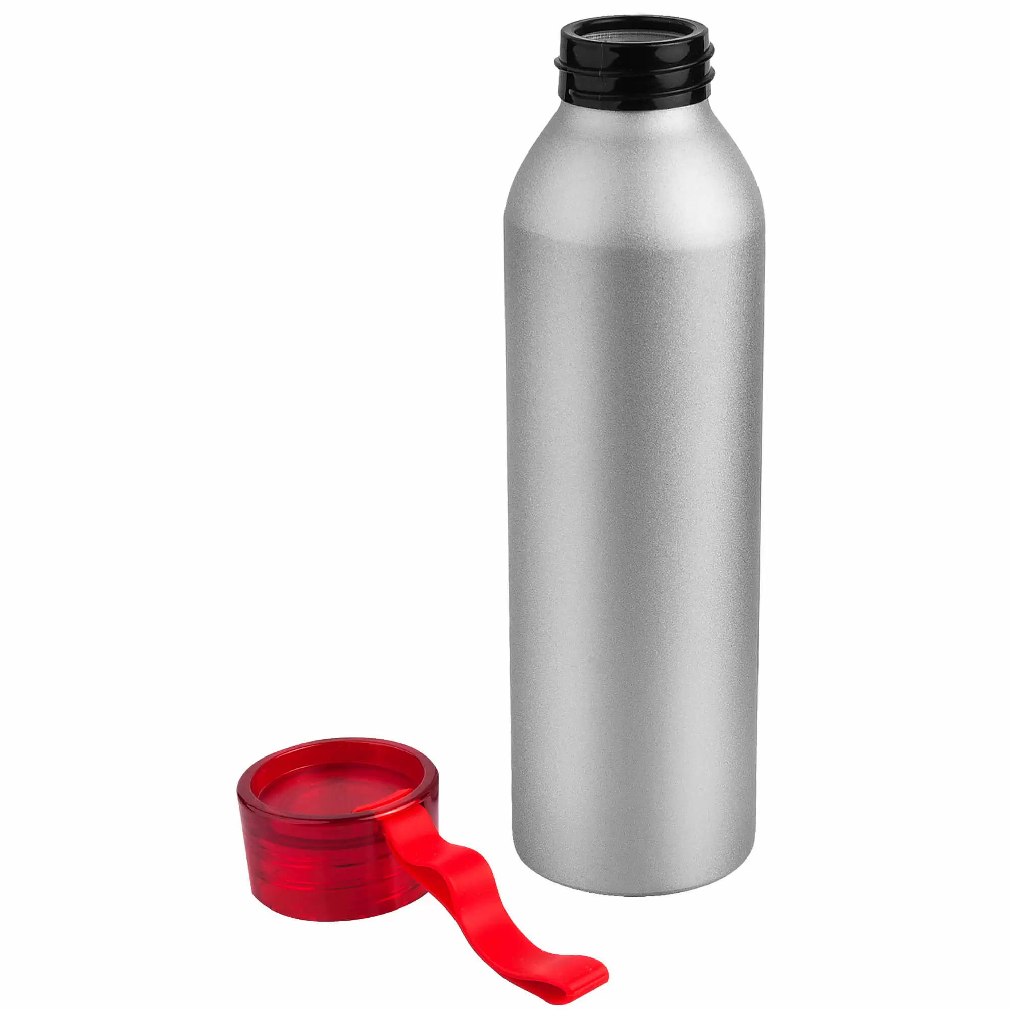 Термокружка Бутылка для воды VIKING SILVER 650мл. Серебристая с красной крышкой 6141-03