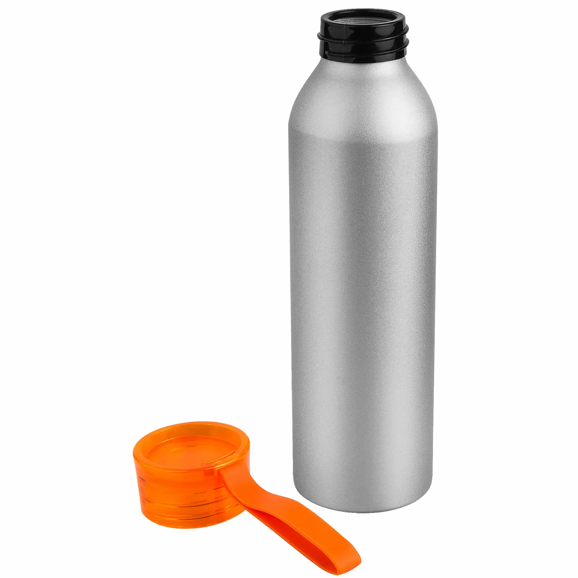 Термокружка Бутылка для воды VIKING SILVER 650мл. Серебристая с оранжевой крышко 6141-05