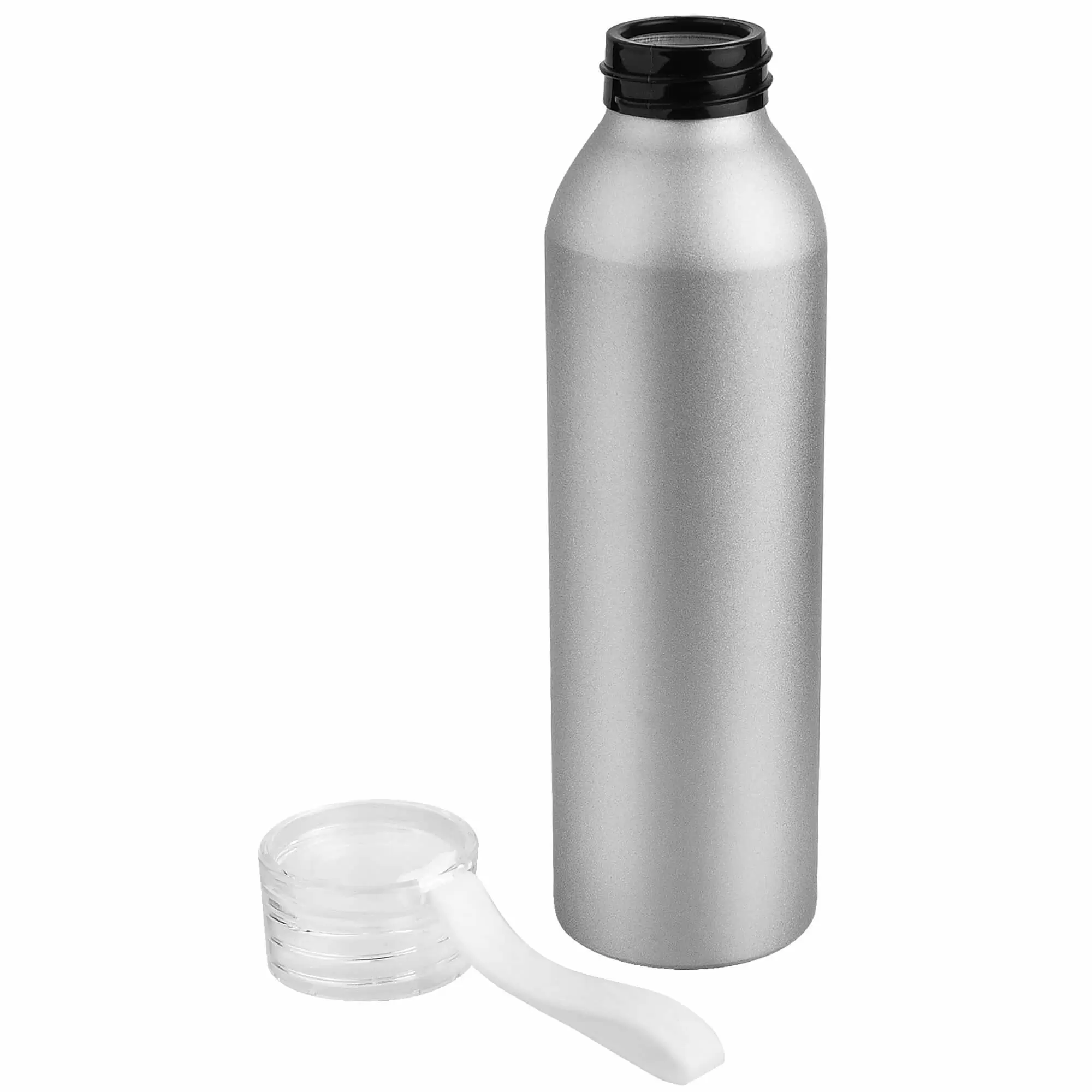 Термокружка Бутылка для воды VIKING SILVER 650мл. Серебристая с белой крышкой 6141-07