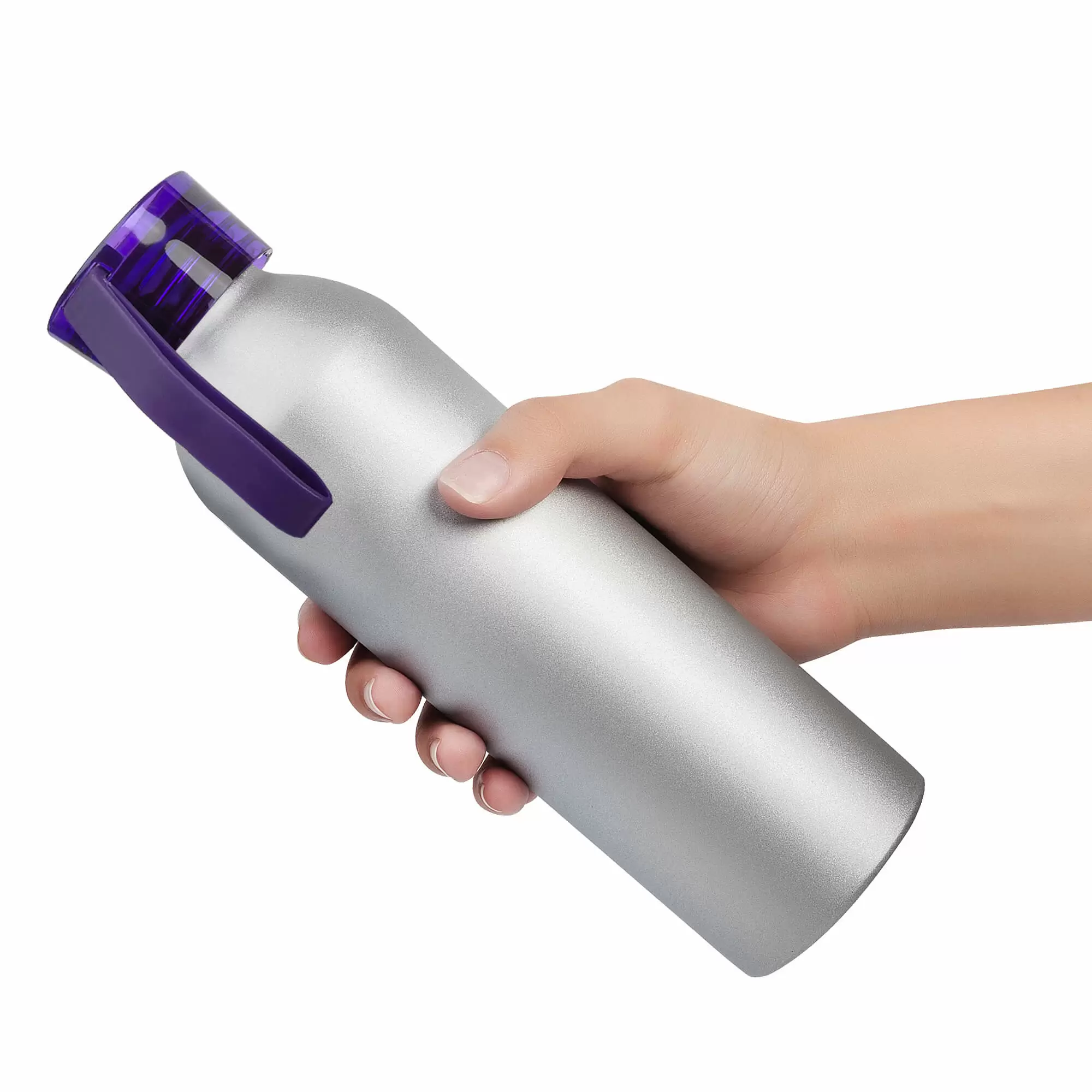 Термокружка Бутылка для воды VIKING SILVER 650мл. Серебристая с фиолетовой крышк 6141-11