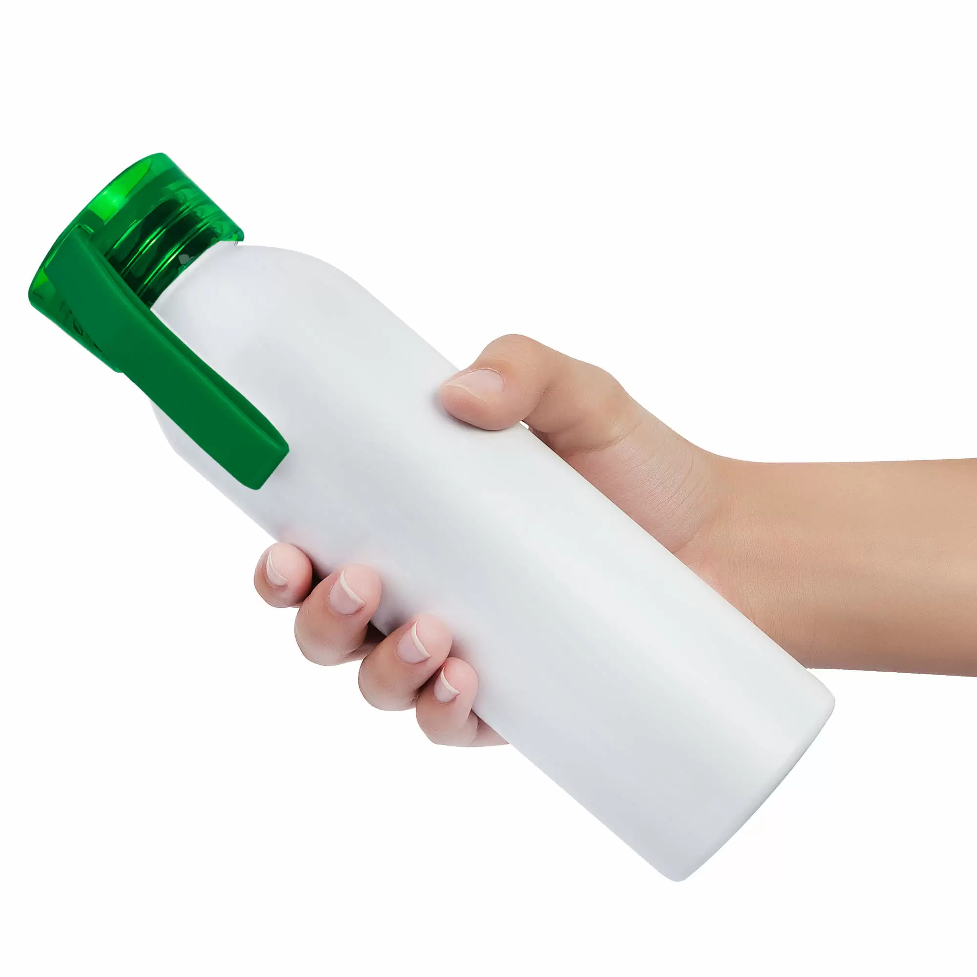 Термокружка Бутылка для воды VIKING WHITE 650мл. Белая с зеленой крышкой 6143-02