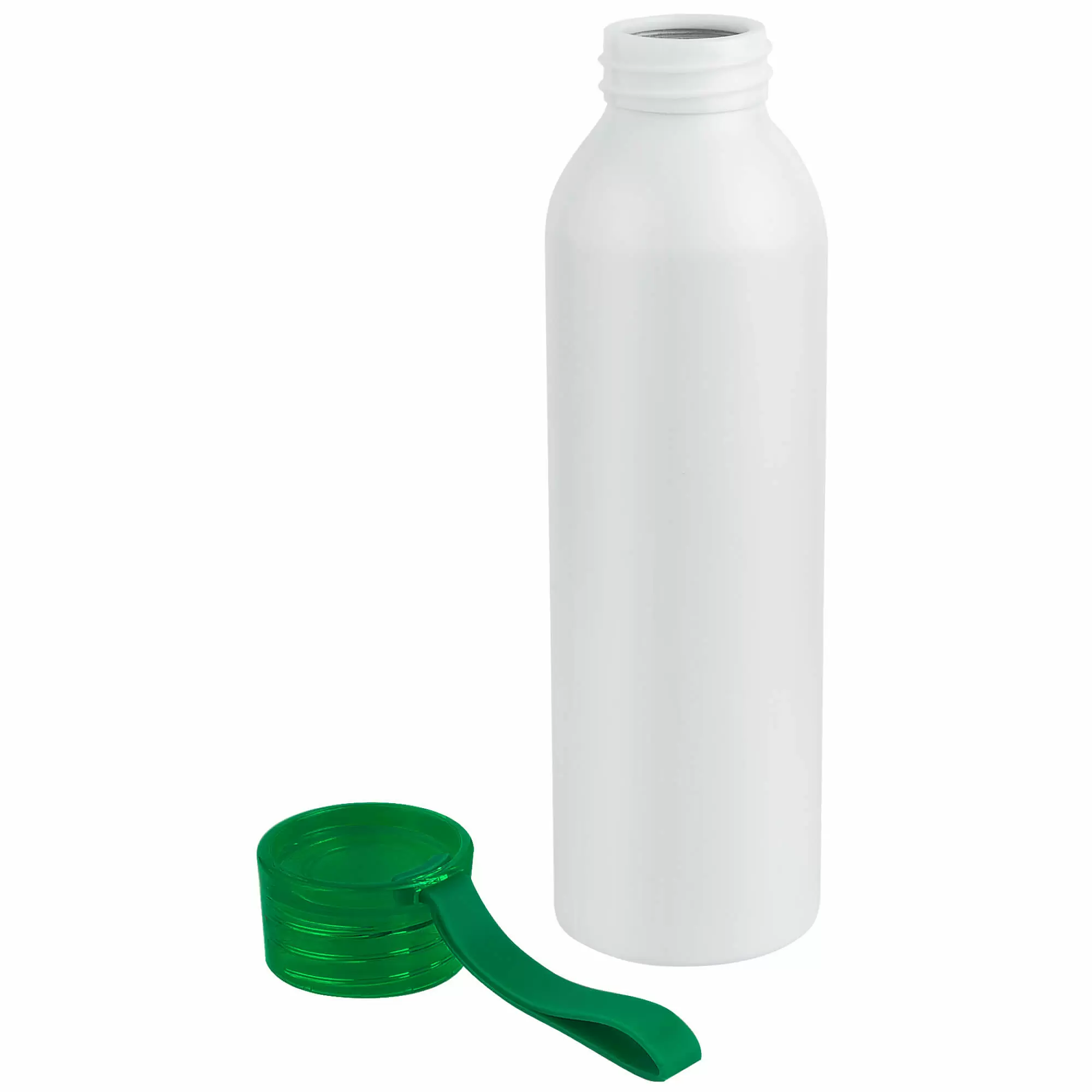 Термокружка Бутылка для воды VIKING WHITE 650мл. Белая с зеленой крышкой 6143-02