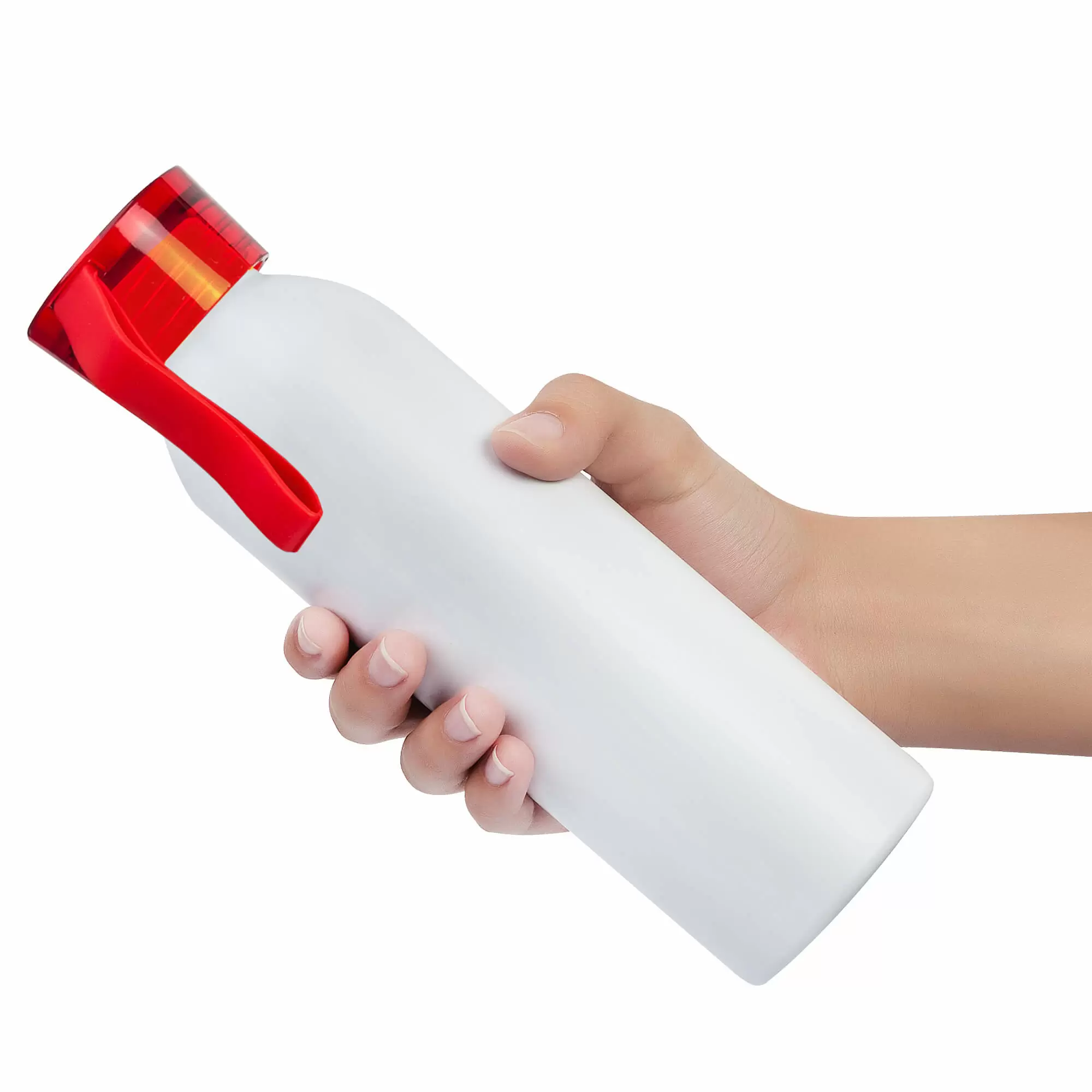 Термокружка Бутылка для воды VIKING WHITE 650мл. Белая с красной крышкой 6143-03