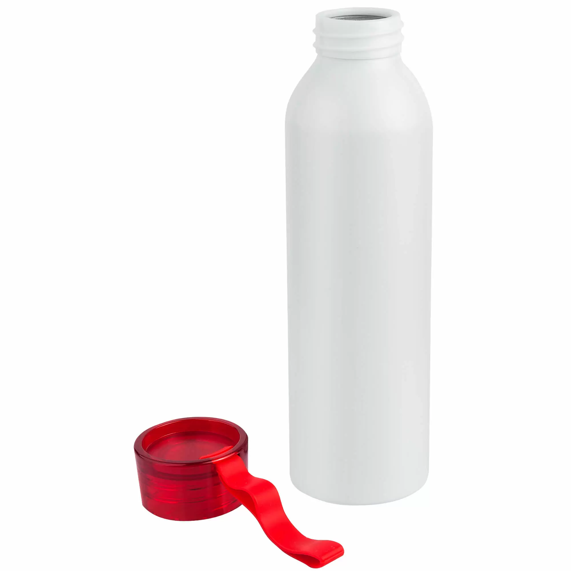 Термокружка Бутылка для воды VIKING WHITE 650мл. Белая с красной крышкой 6143-03