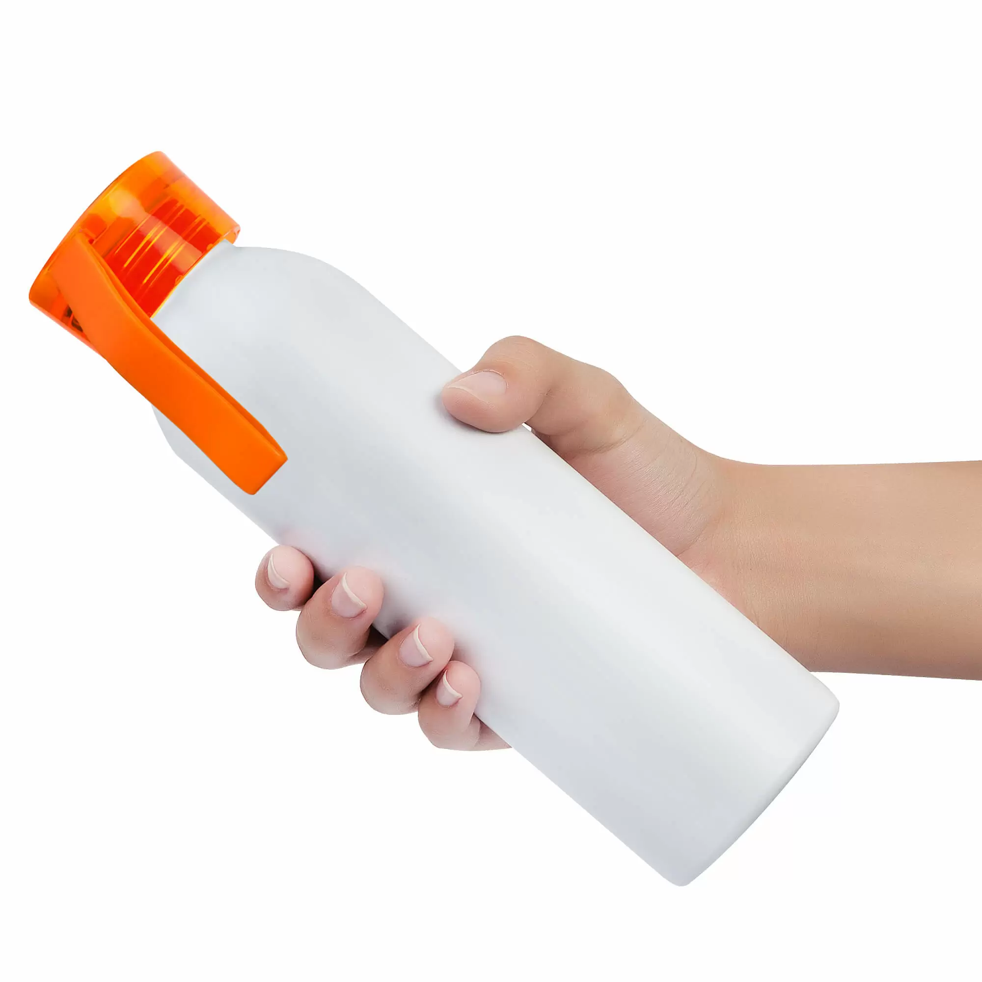 Термокружка Бутылка для воды VIKING WHITE 650мл. Белая с оранжевой крышкой 6143-05