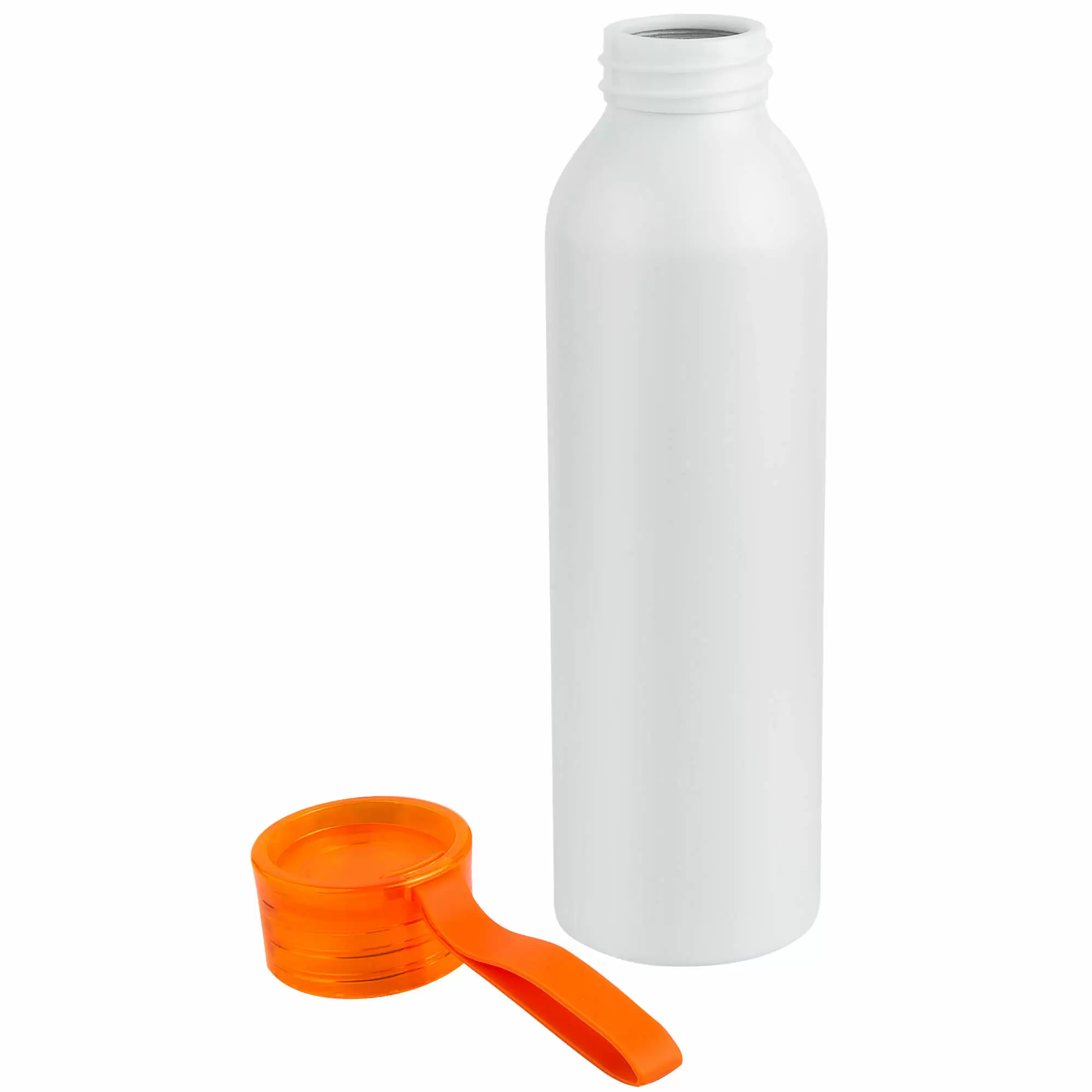 Термокружка Бутылка для воды VIKING WHITE 650мл. Белая с оранжевой крышкой 6143-05