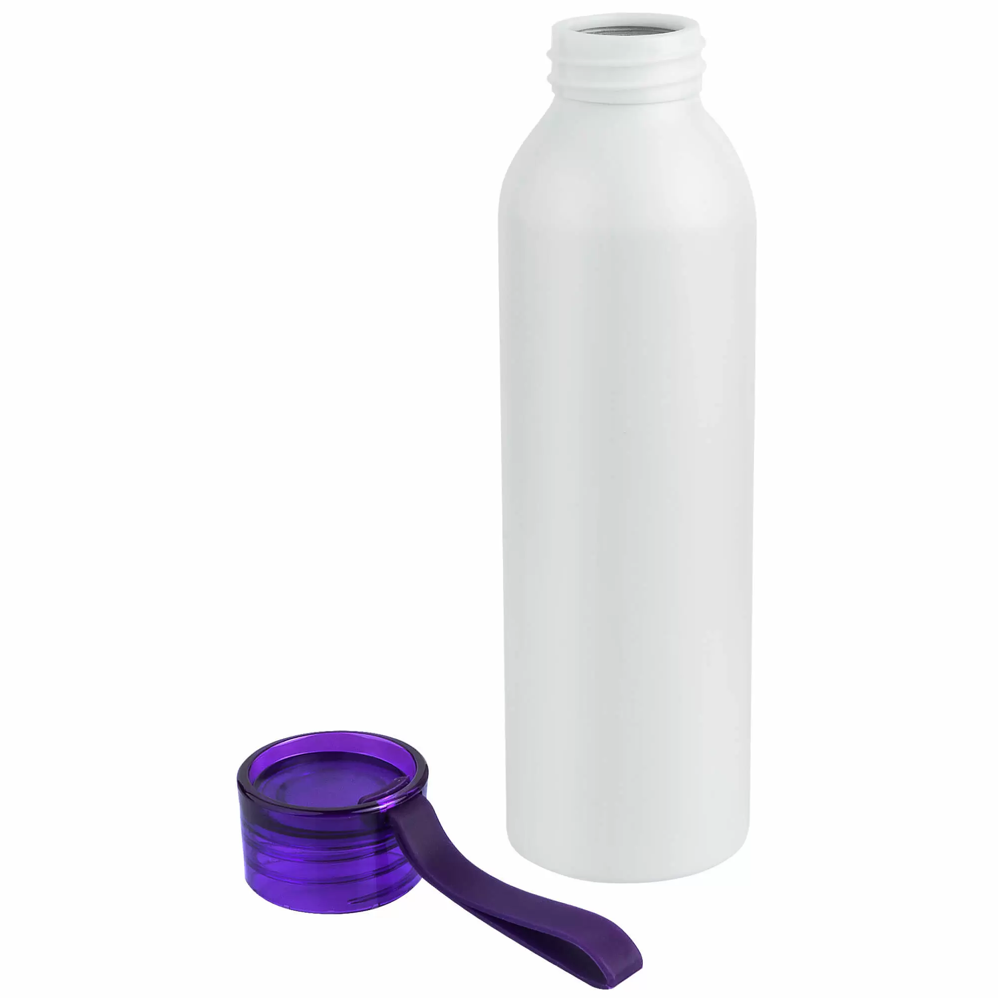 Термокружка Бутылка для воды VIKING WHITE 650мл. Белая с фиолетовой крышкой 6143-11