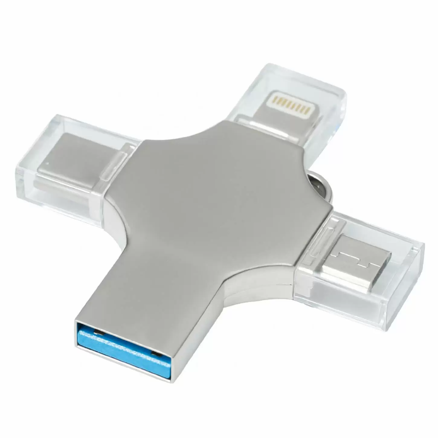 Флешка XENON 4в1 Серебристая 4444-06