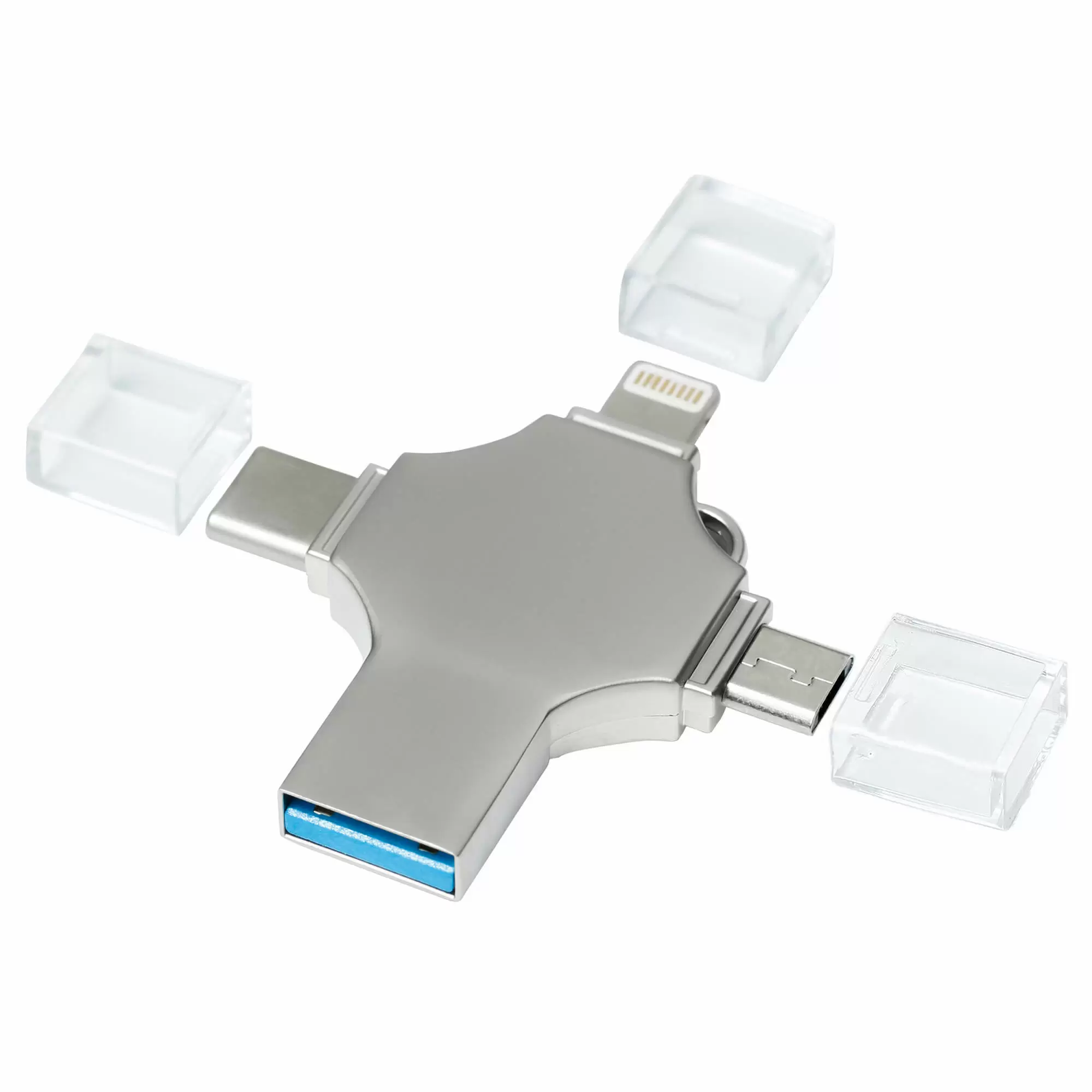 Флешка XENON 4в1 Серебристая 4444-06