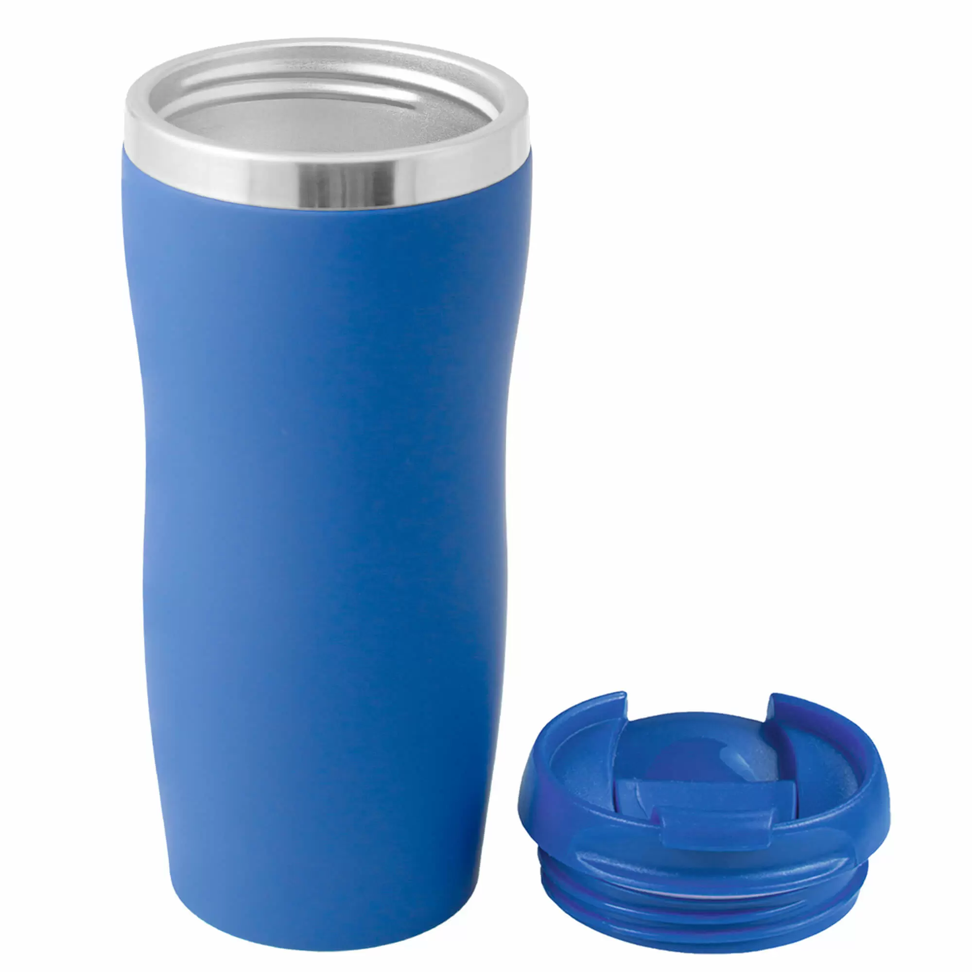 Термокружка SLIM SOFT COLOR 350мл. Синяя с синей крышкой  6030-01