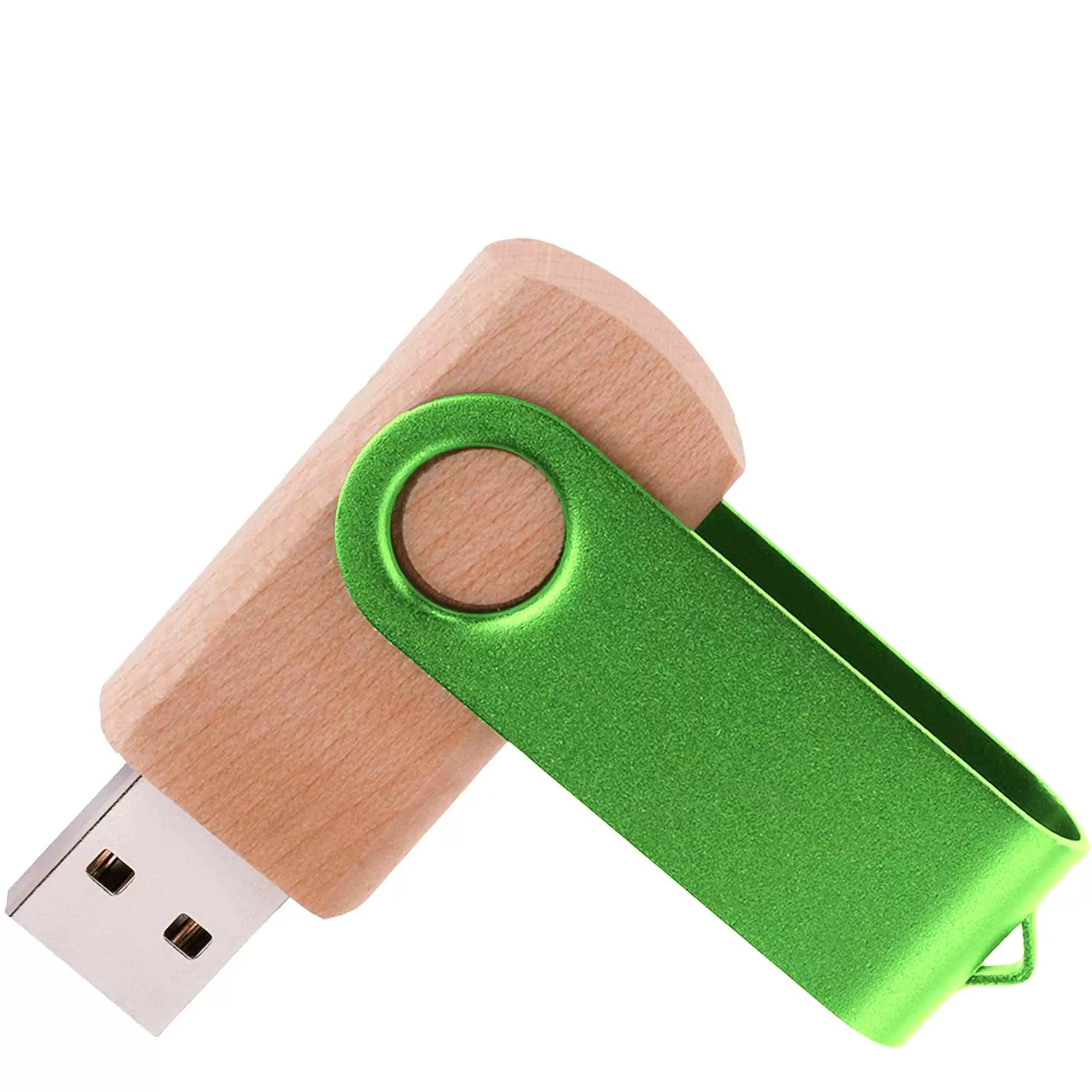 Флешка TWIST WOOD COLOR Светлое дерево с салатовым 4014-31-15