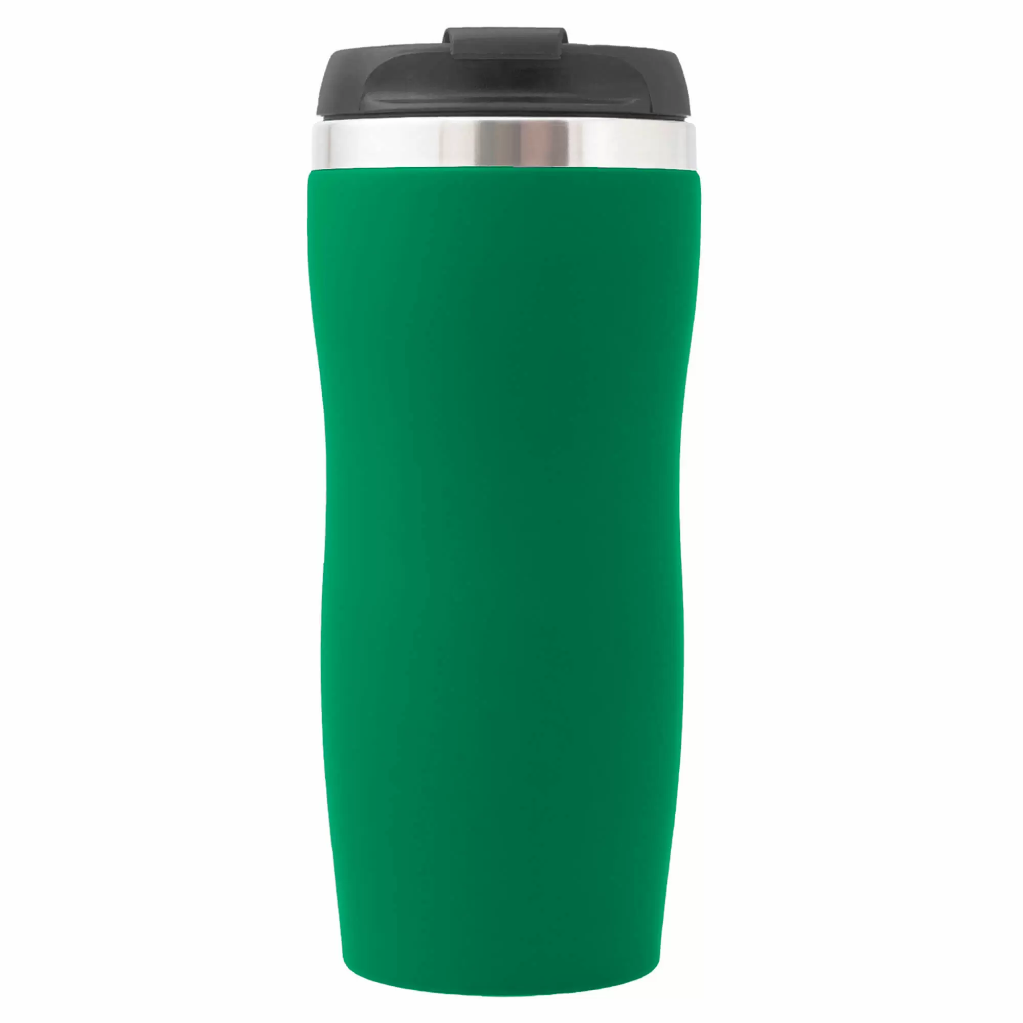 Термокружка SLIM SOFT 350мл. Зеленая с черной крышкой 6031-02