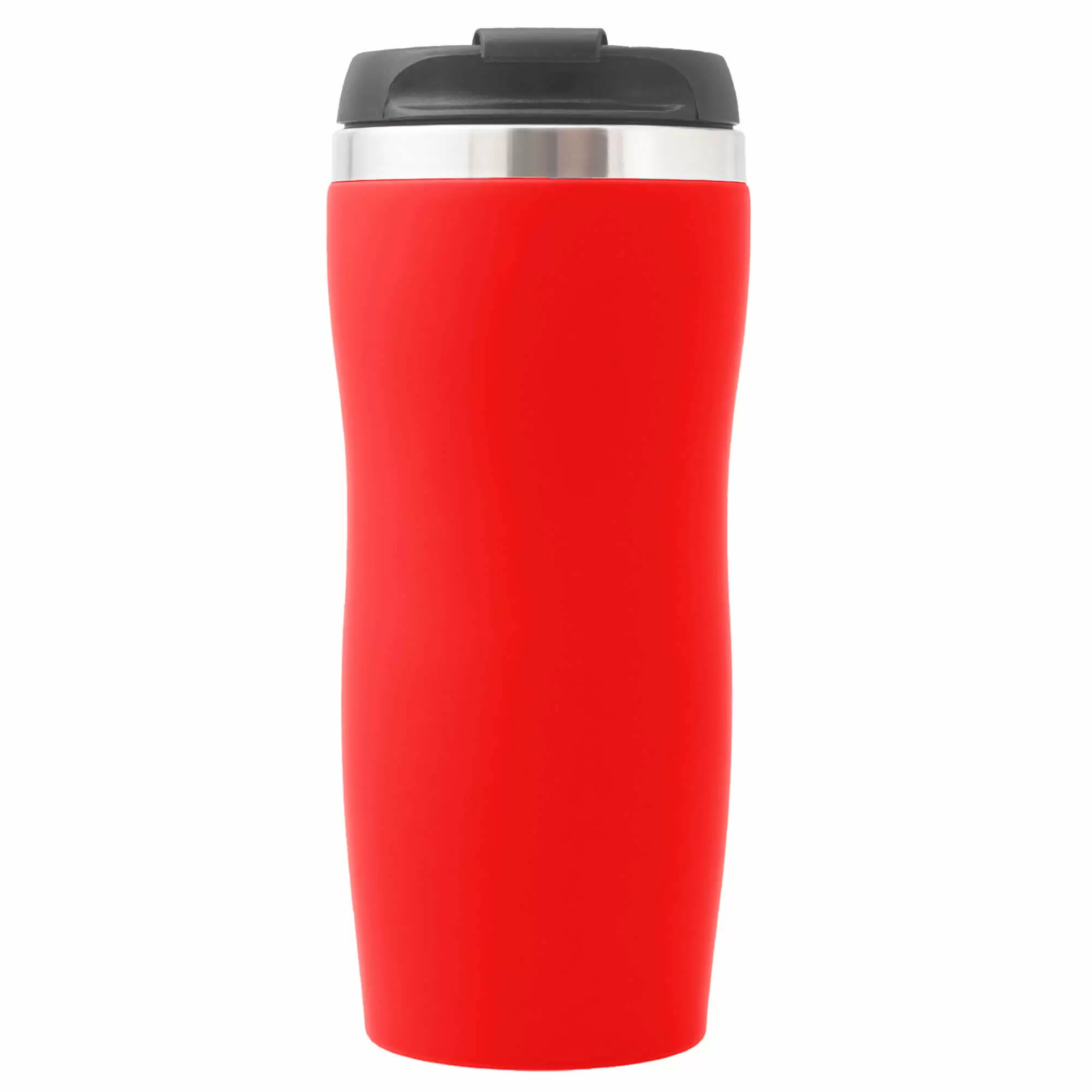 Термокружка SLIM SOFT 350мл. Красная с черной крышкой 6031-03