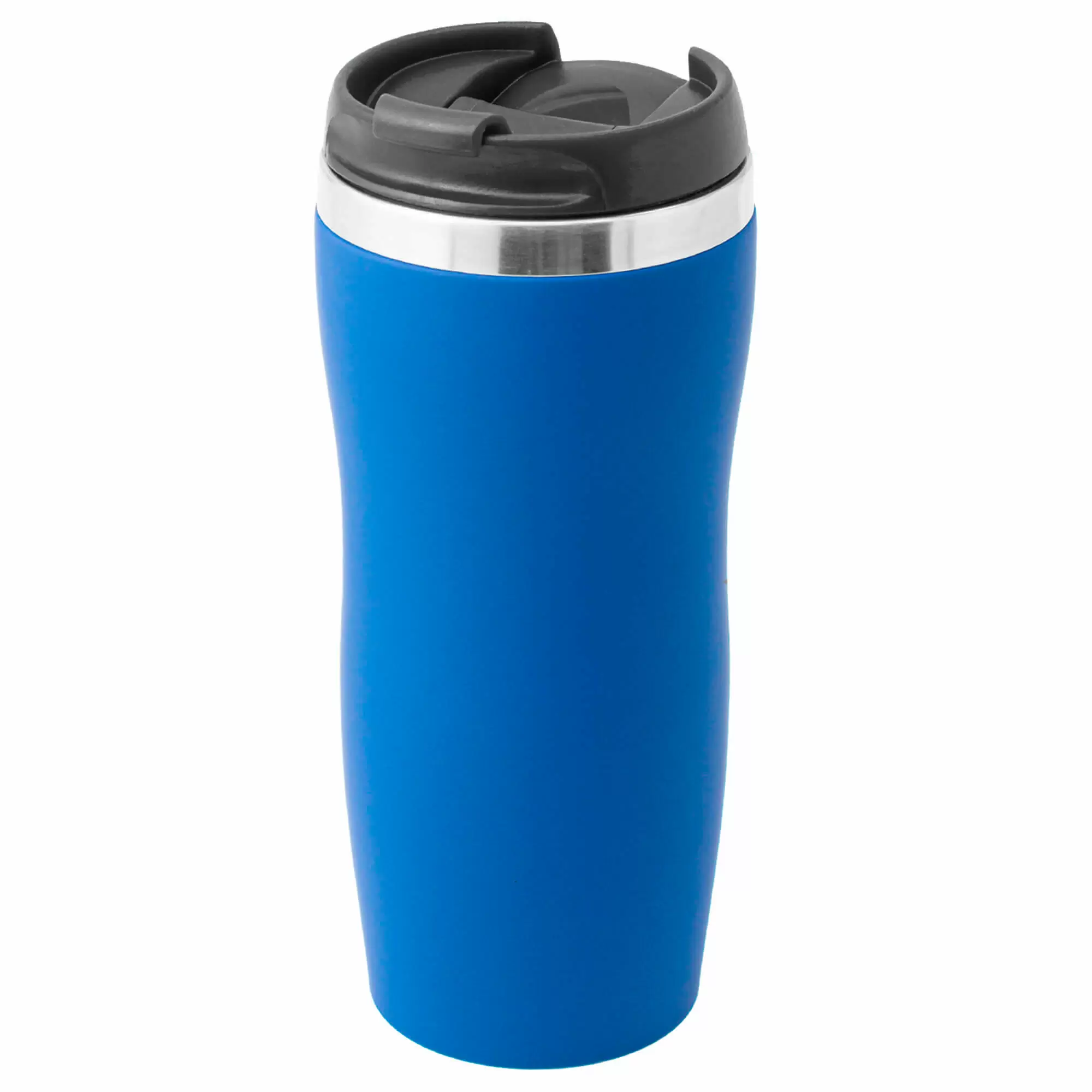 Термокружка SLIM SOFT 350мл. Синяя с черной крышкой 6031-01
