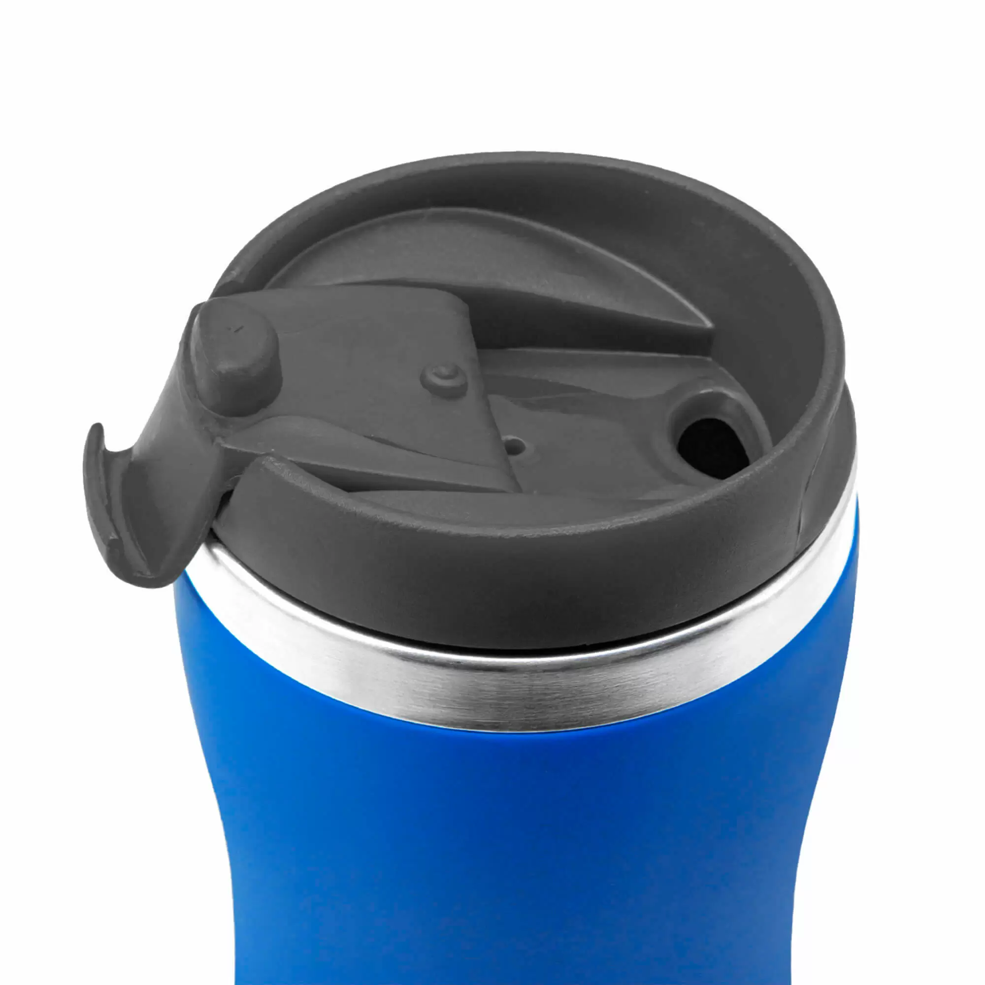 Термокружка SLIM SOFT 350мл. Синяя с черной крышкой 6031-01