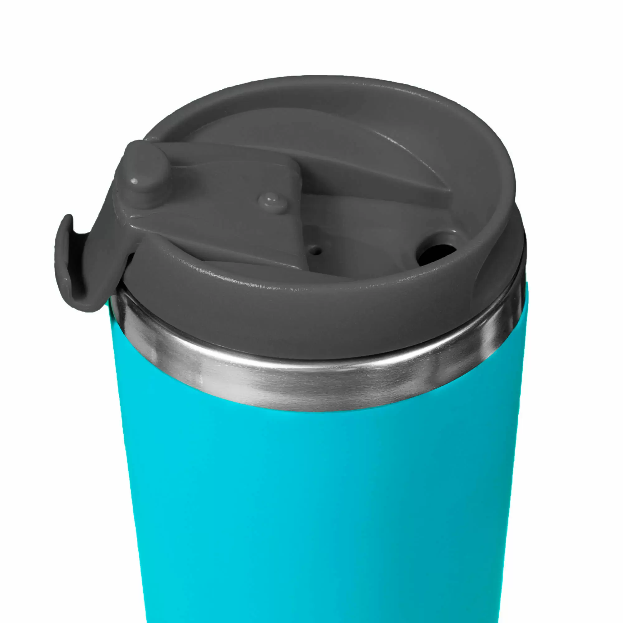 Термокружка KOMO SOFT 420мл. Бирюзовая с черной крышкой 6061-16