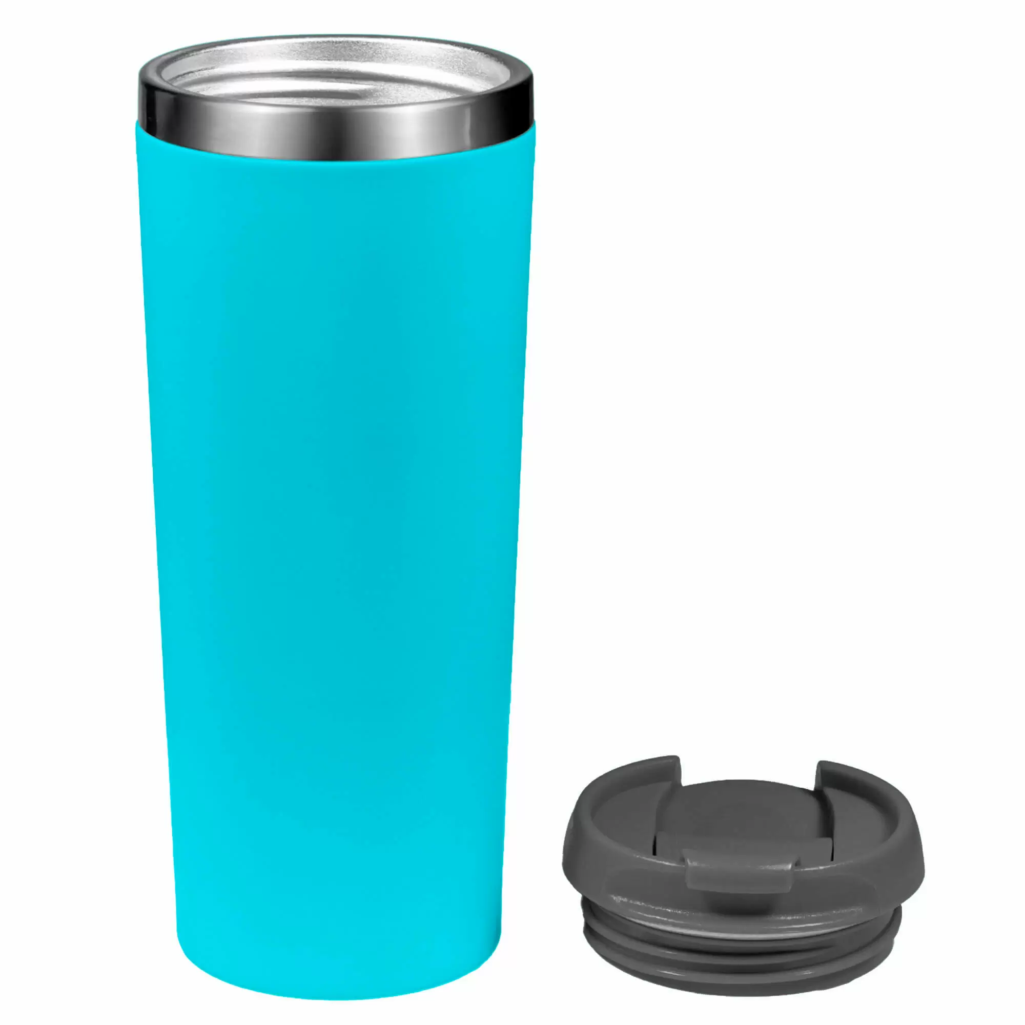 Термокружка KOMO SOFT 420мл. Бирюзовая с черной крышкой 6061-16