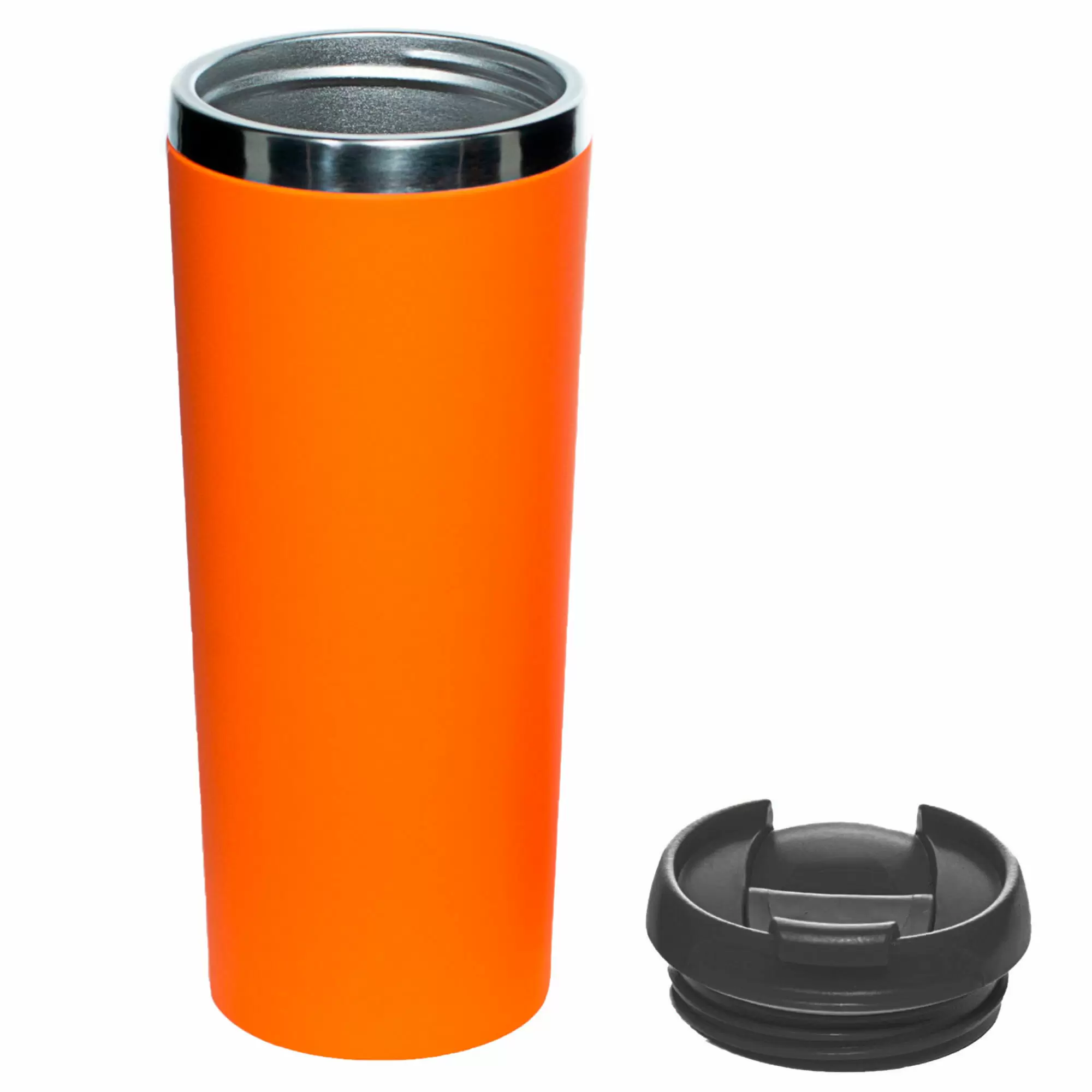 Термокружка KOMO SOFT 420мл. Оранжевая с черной крышкой 6061-05