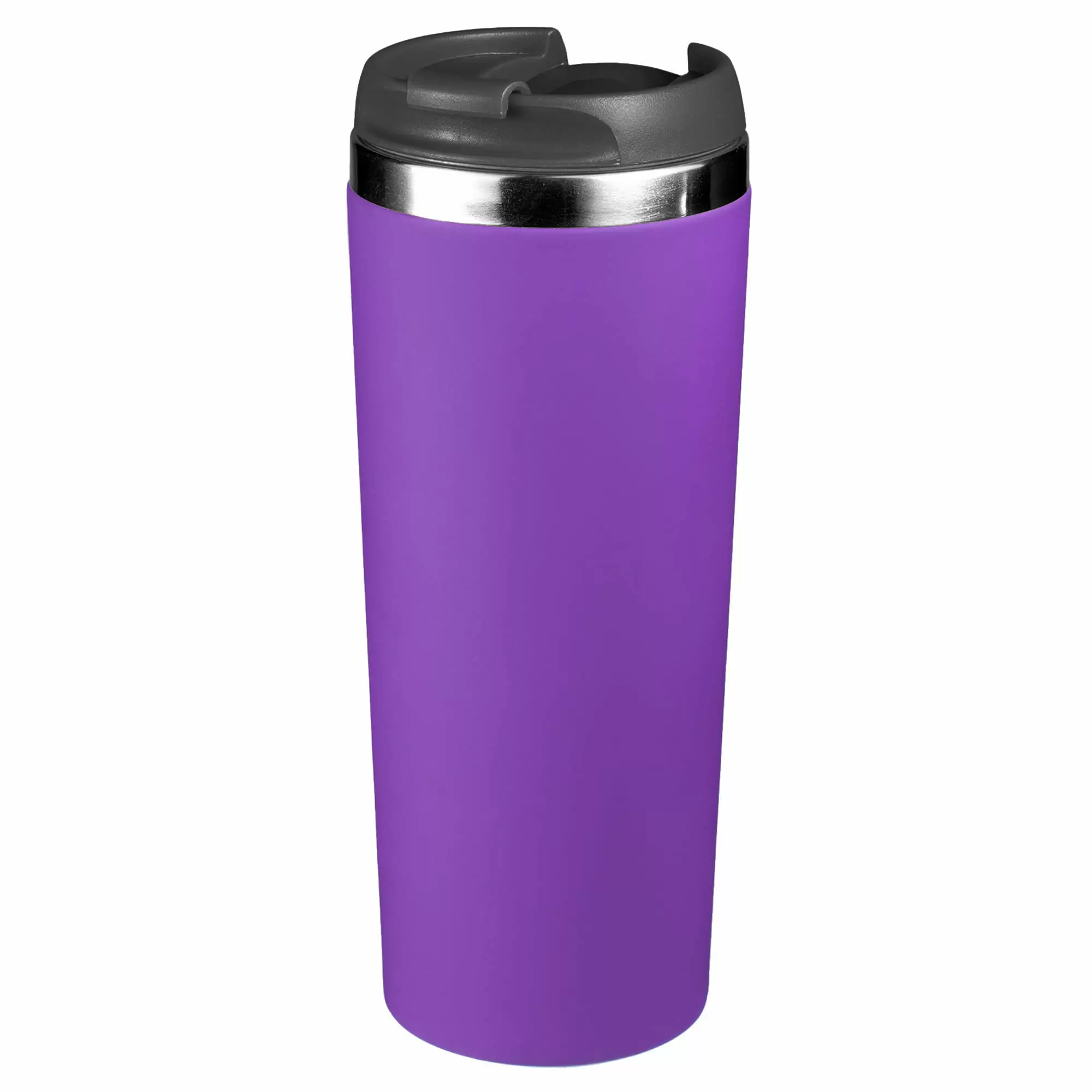 Термокружка KOMO SOFT 420мл. Фиолетовая с черной крышкой  6061-11