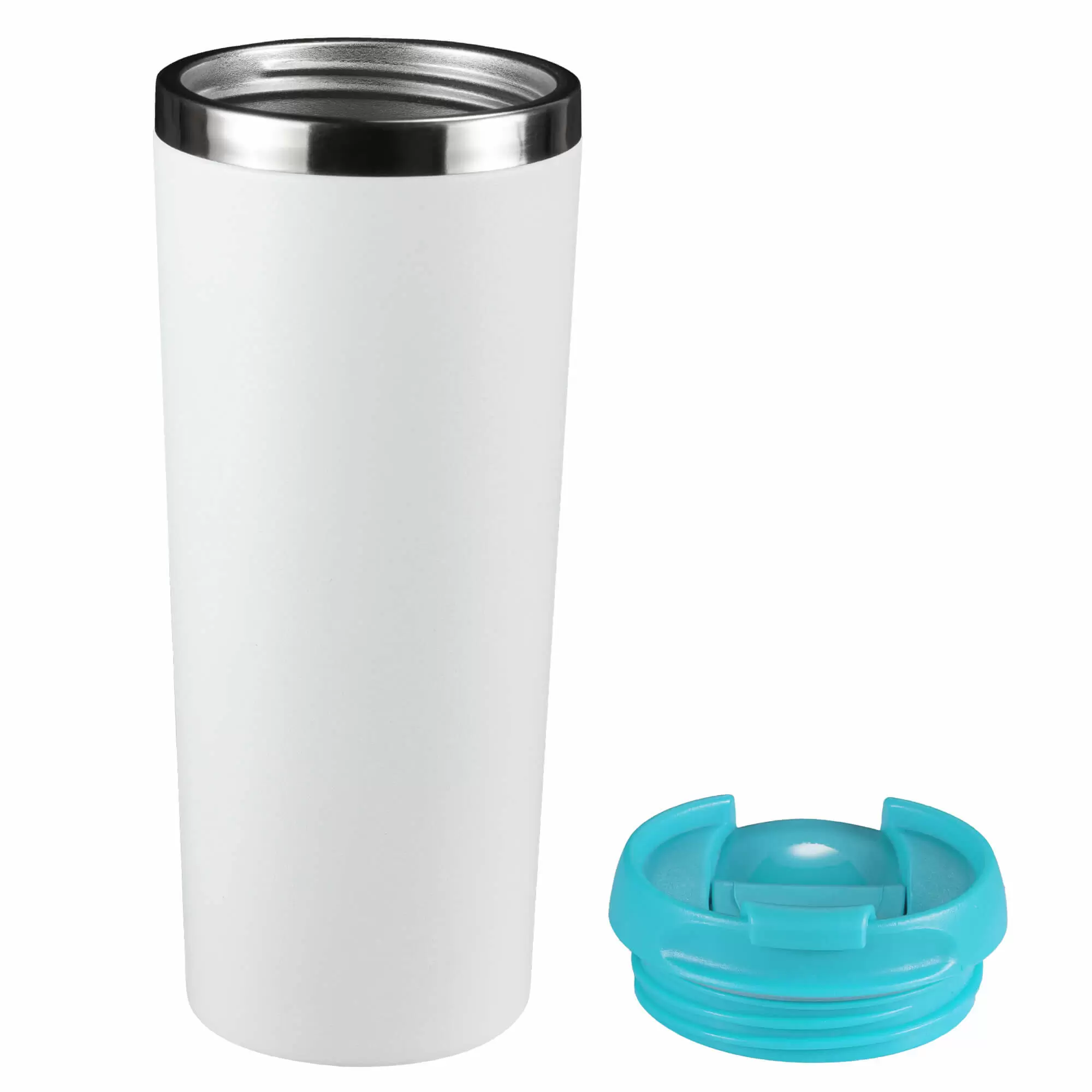 Термокружка KOMO WHITE 420мл. Белая с бирюзовой крышкой  6062-16