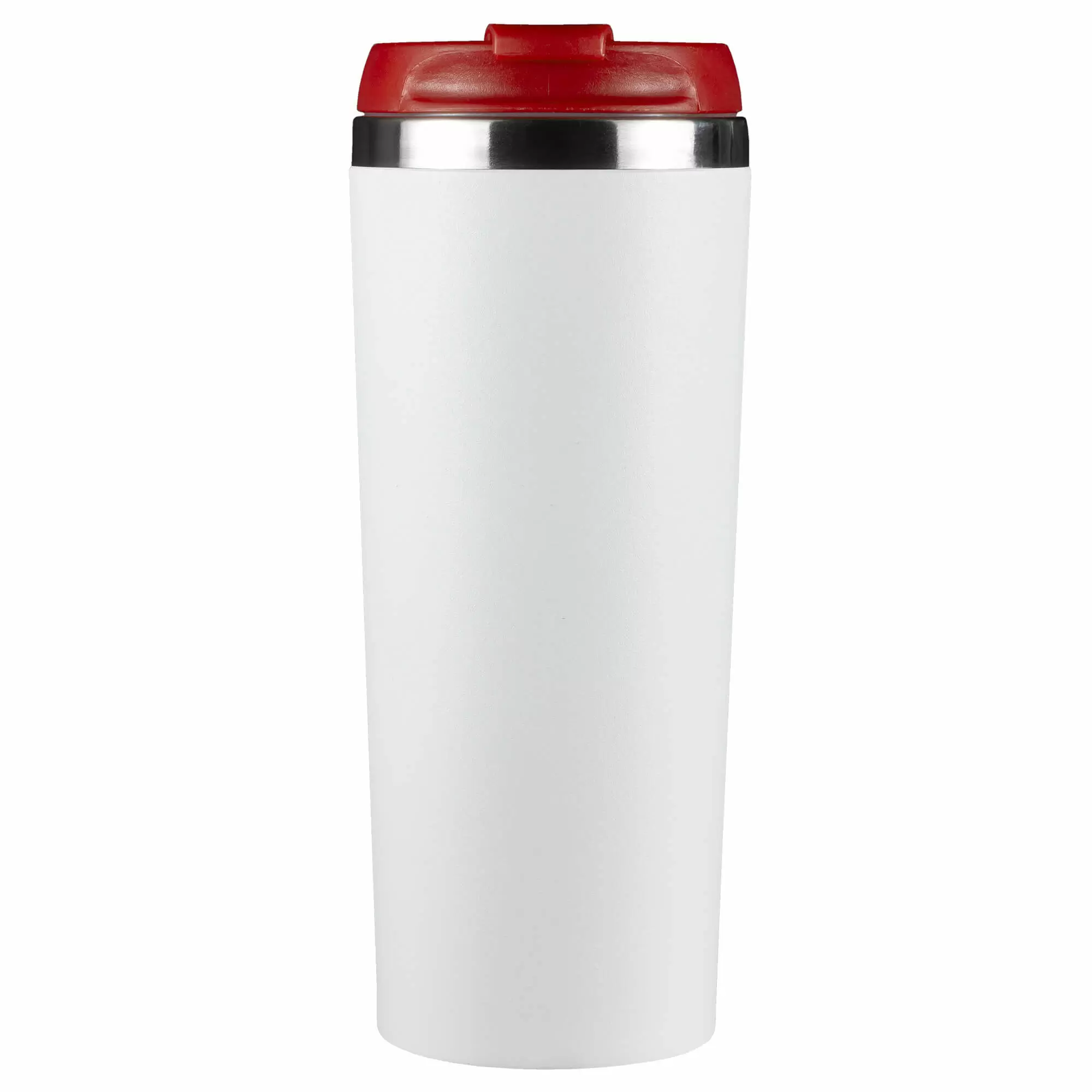 Термокружка KOMO WHITE 420мл. Белая с красной крышкой  6062-03