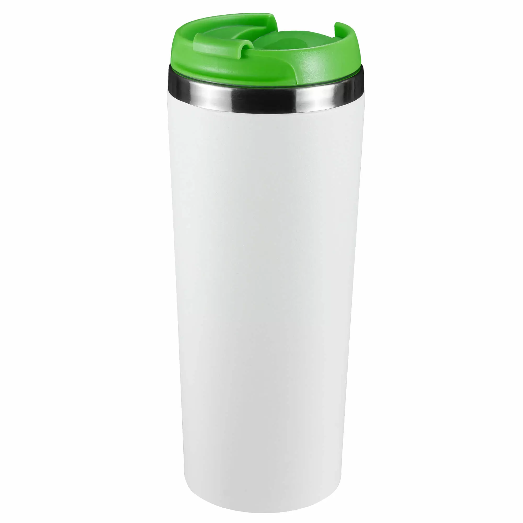 Термокружка KOMO WHITE 420мл. Белая с салатовой крышкой  6062-15