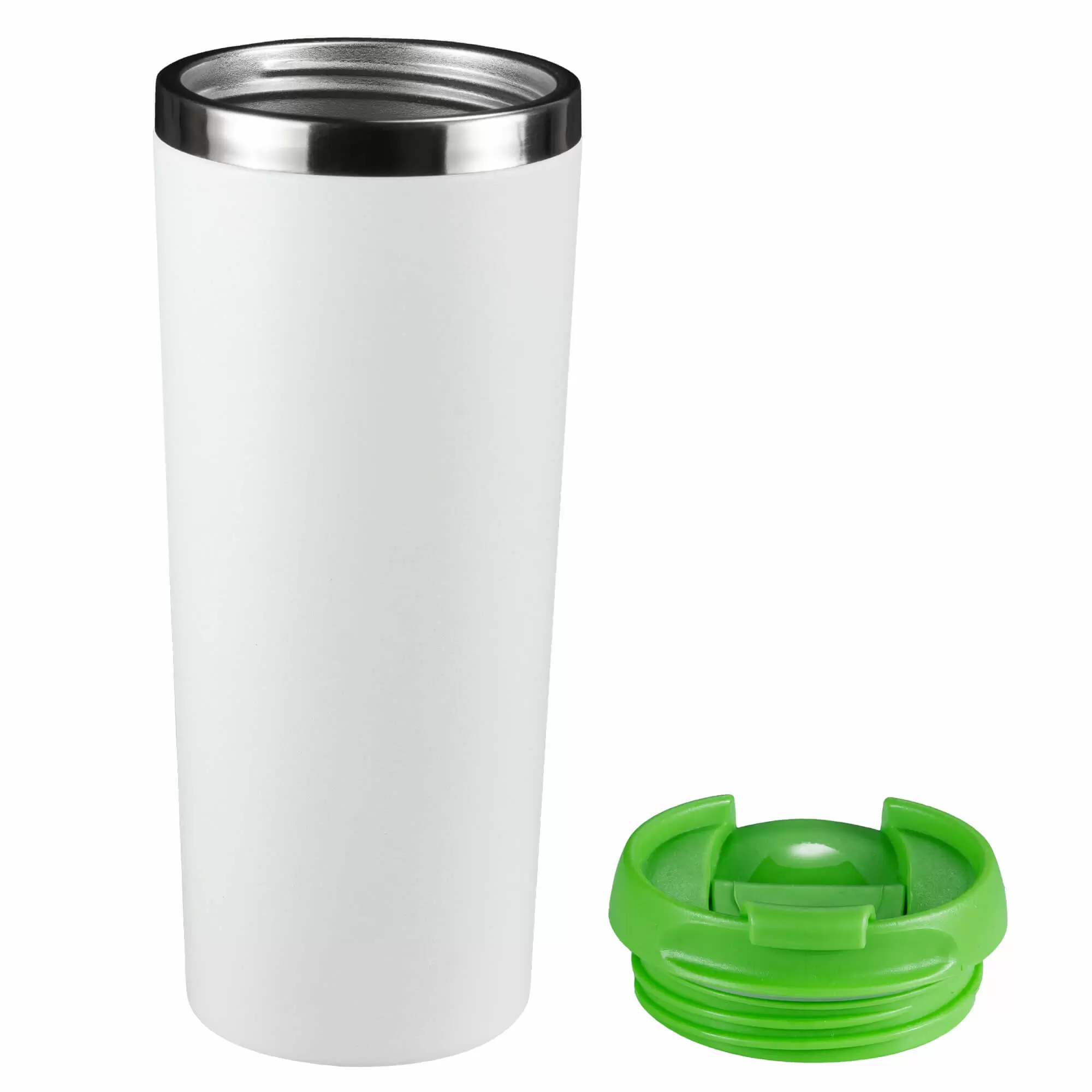 Термокружка KOMO WHITE 420мл. Белая с салатовой крышкой  6062-15