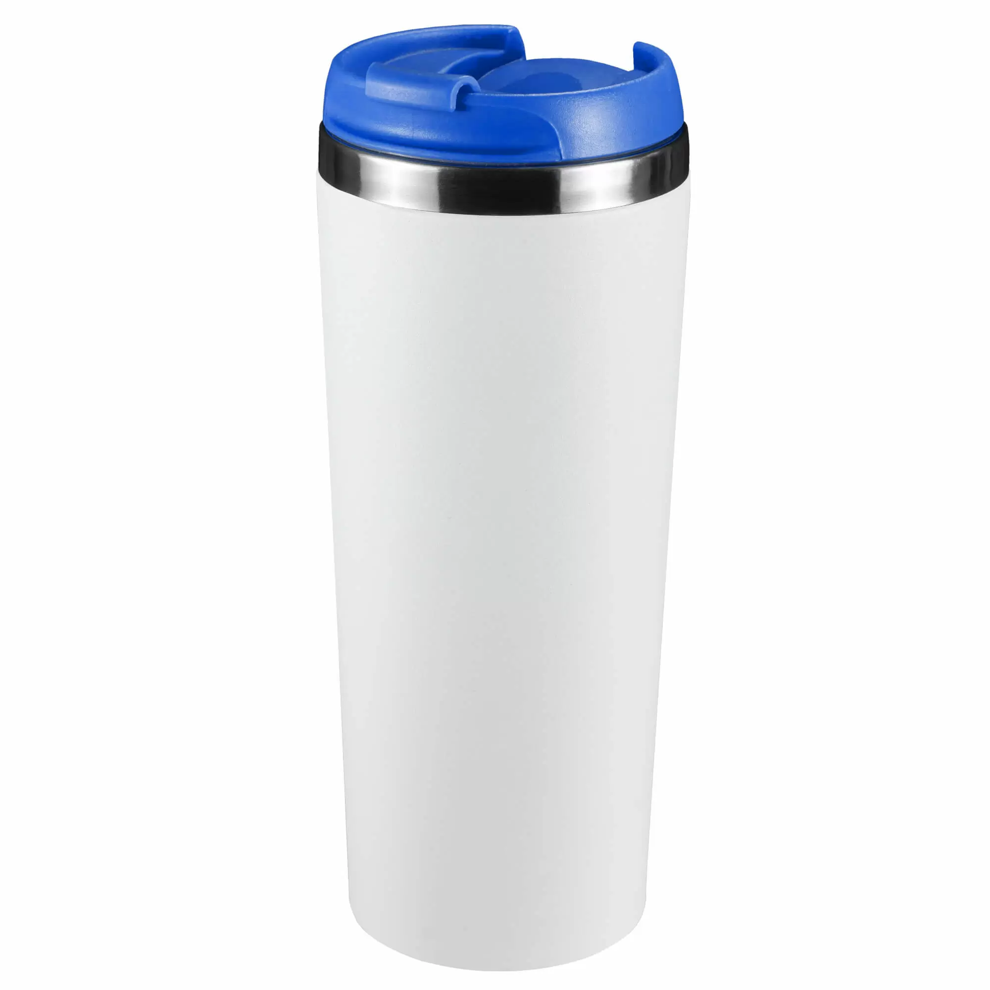 Термокружка KOMO WHITE 420мл. Белая с синей крышкой  6062-01