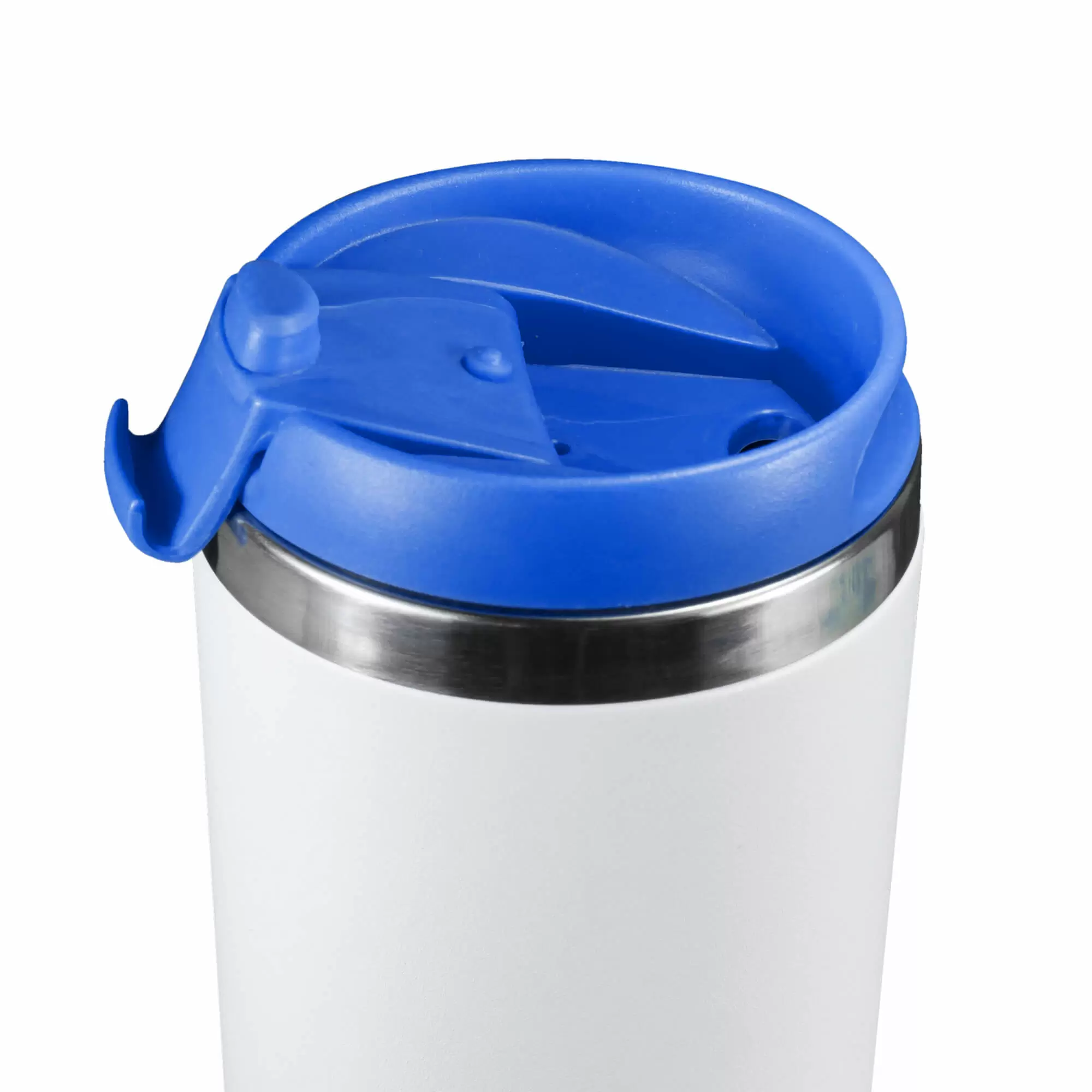 Термокружка KOMO WHITE 420мл. Белая с синей крышкой  6062-01