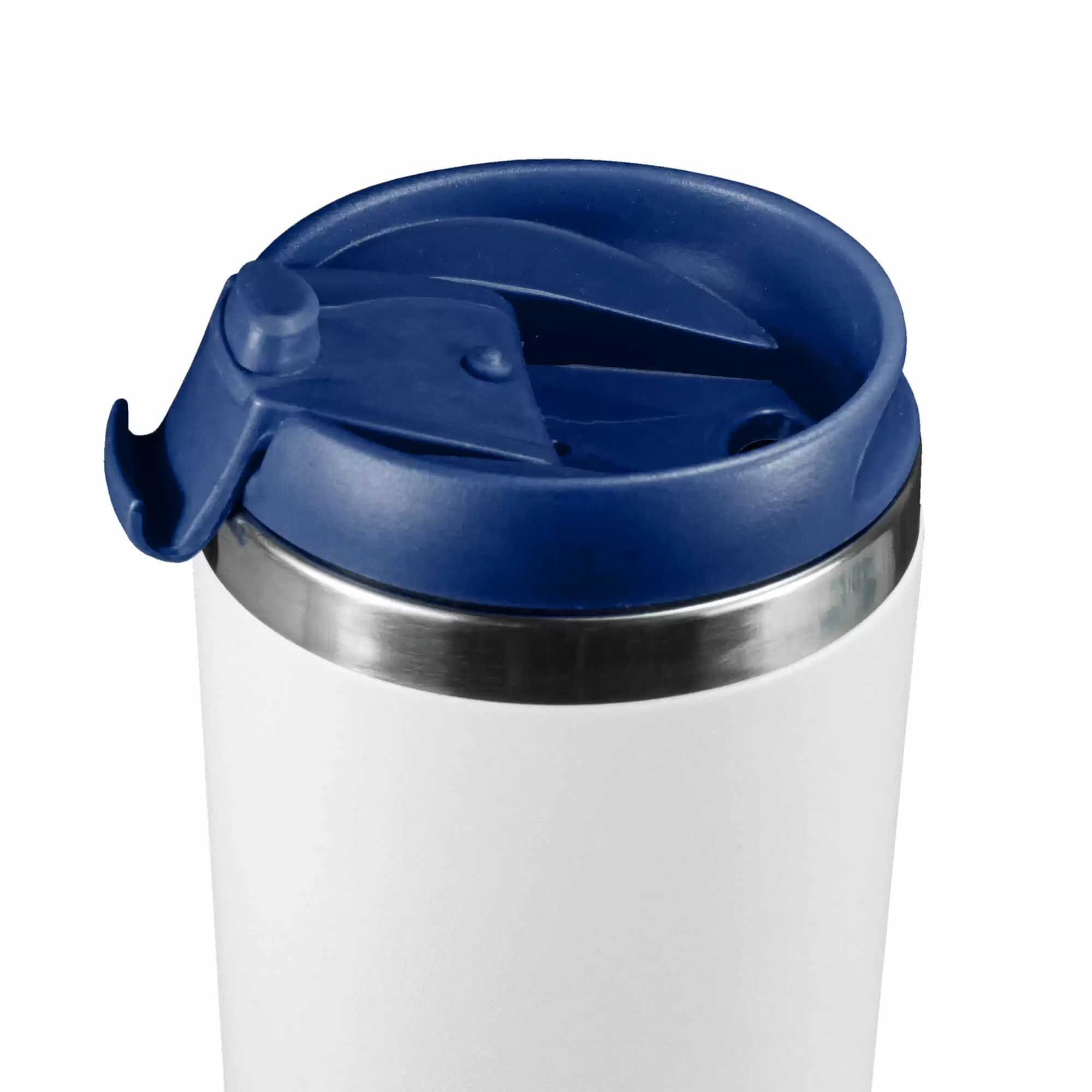 Термокружка KOMO WHITE 420мл. Белая с темно-синей крышкой  6062-14